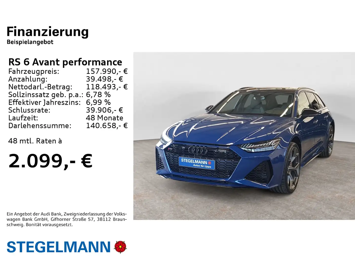 Audi RS6 tiptronic HEAD-UP AHK PAN Blu/Azzurro - 2