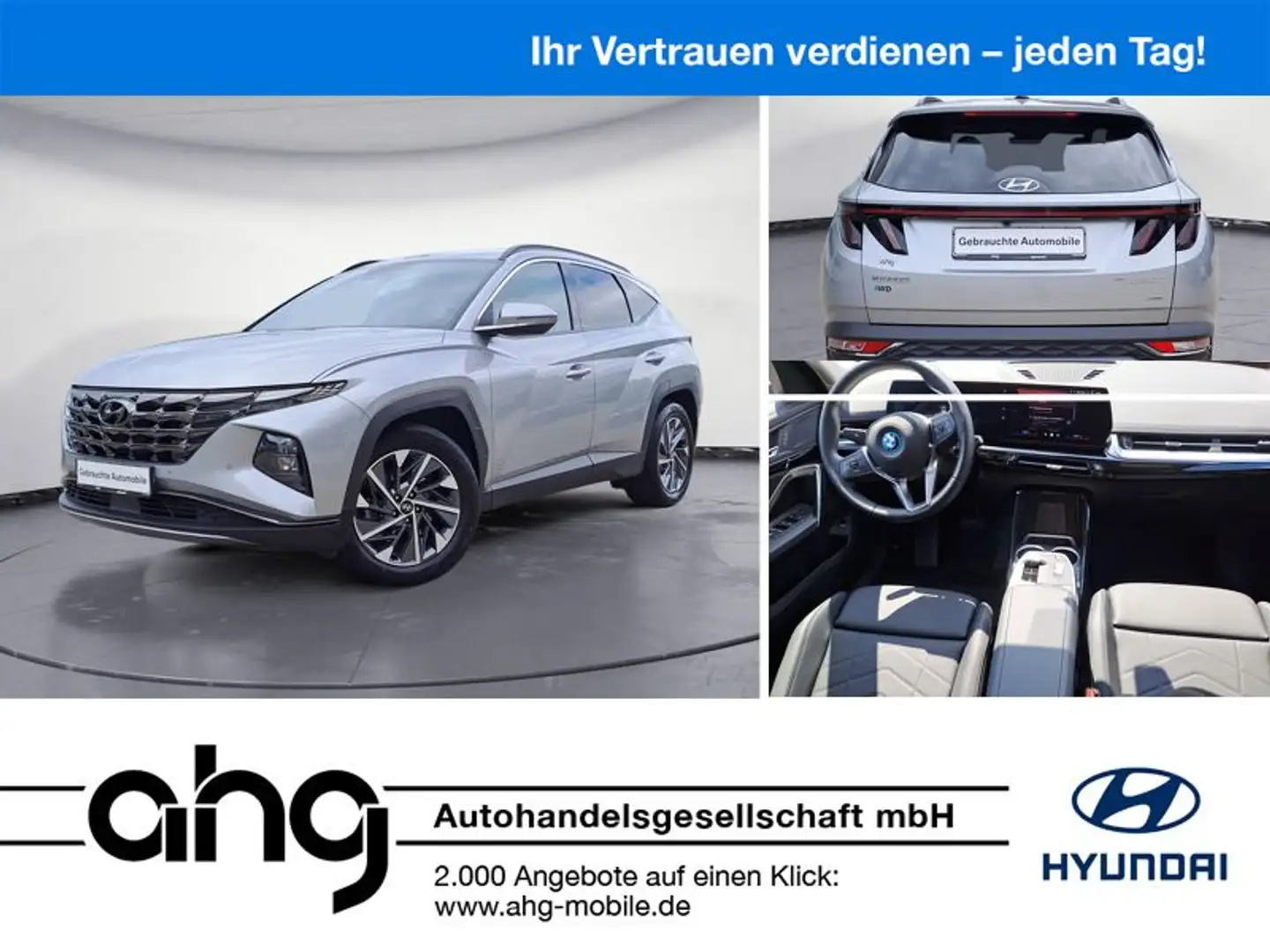 Hyundai TUCSON 1.6 CRDi Trend 4WD Navi ACC RFK Sitzh. Plateado - 1