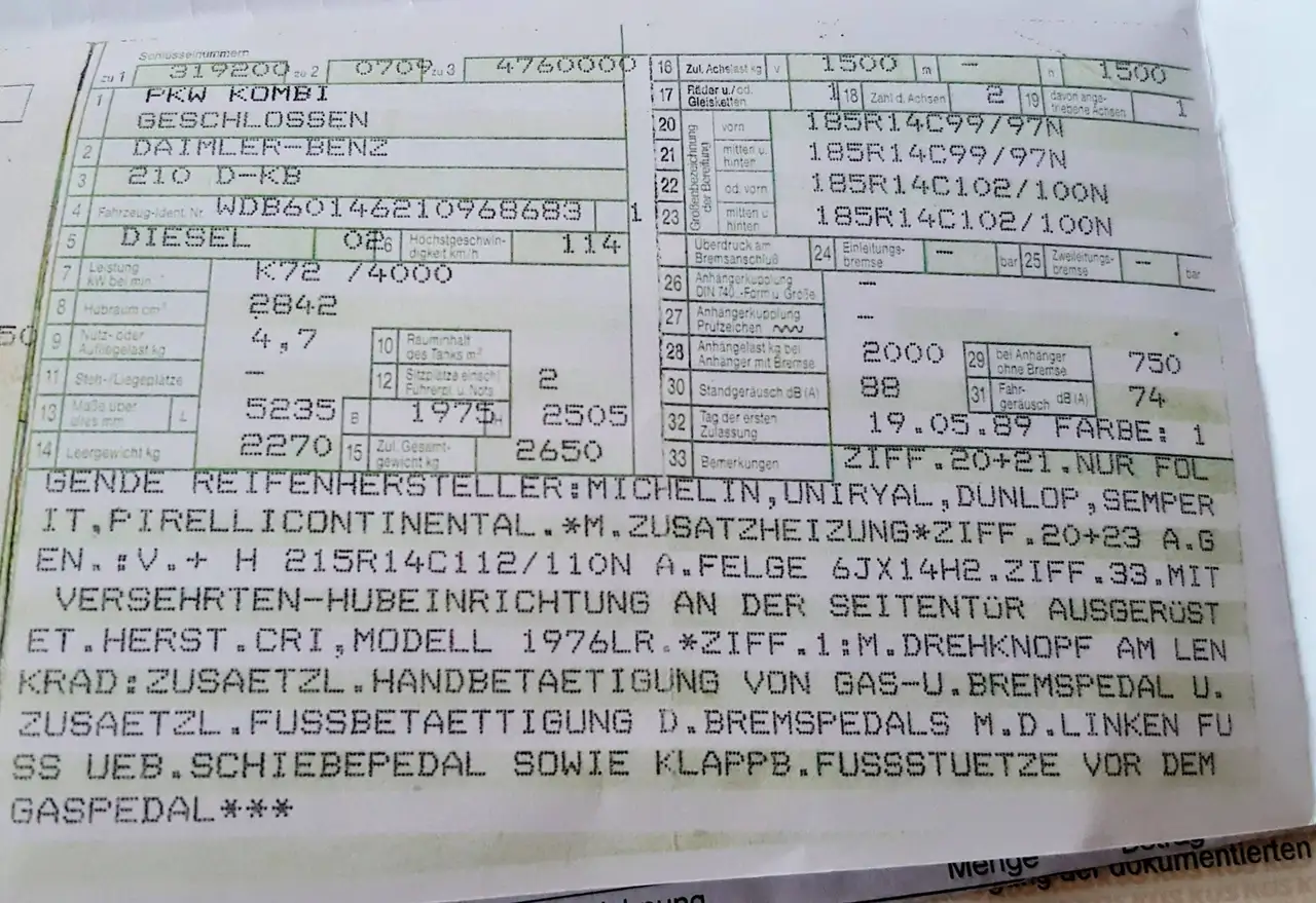 Mercedes-Benz T1 210 D 601.476, foto 7