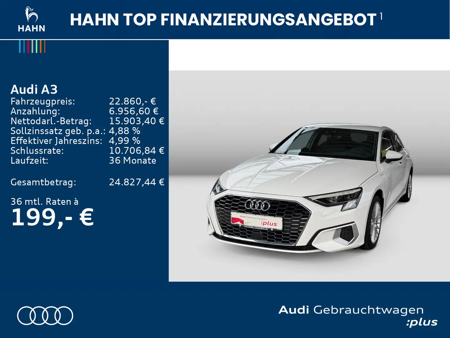 Audi A3 advanced 40TFSIe Sportback S-tronic Virtual C Weiß - 2