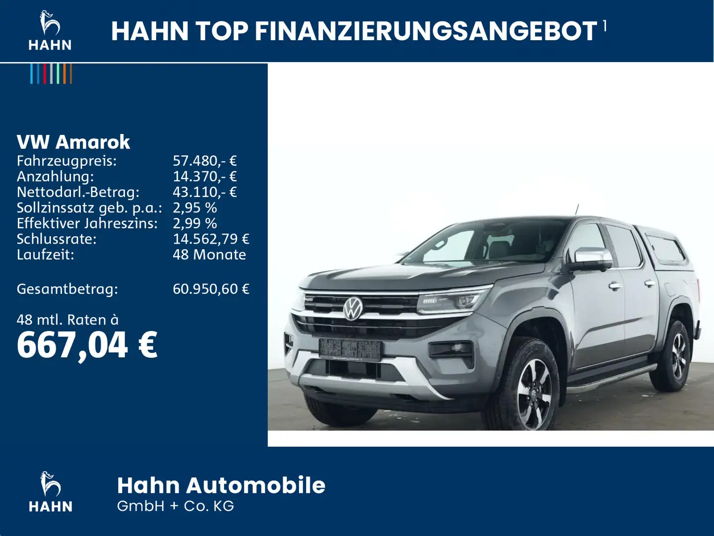 Volkswagen Amarok Style HARDTOP 3,0TDI 177kW 4MOTION AHK Grau - 2