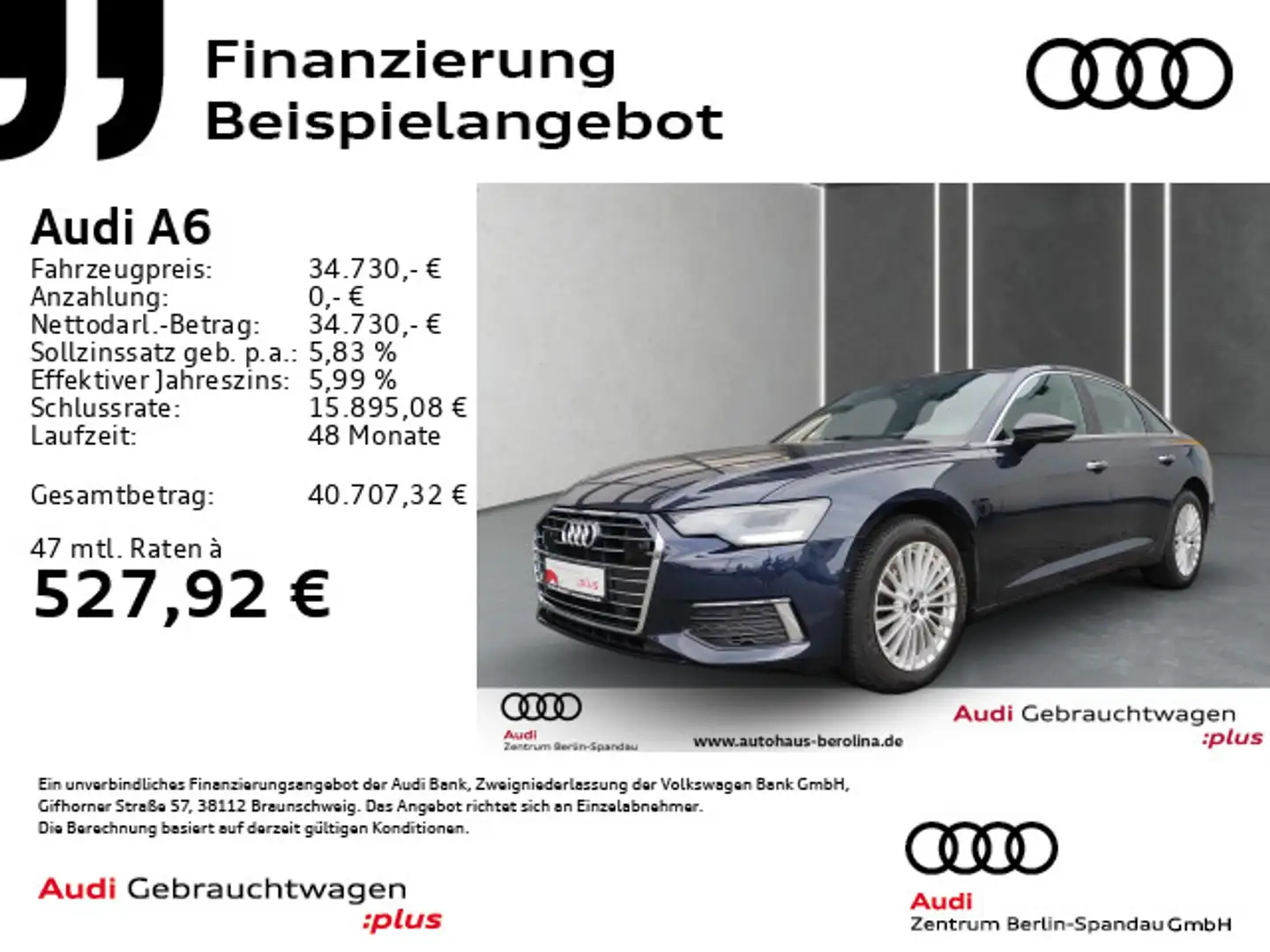 Audi A6 A6 Lim. 40 TDI Design S tronic *ACC*R-CAM*PDC+* Blau - 1