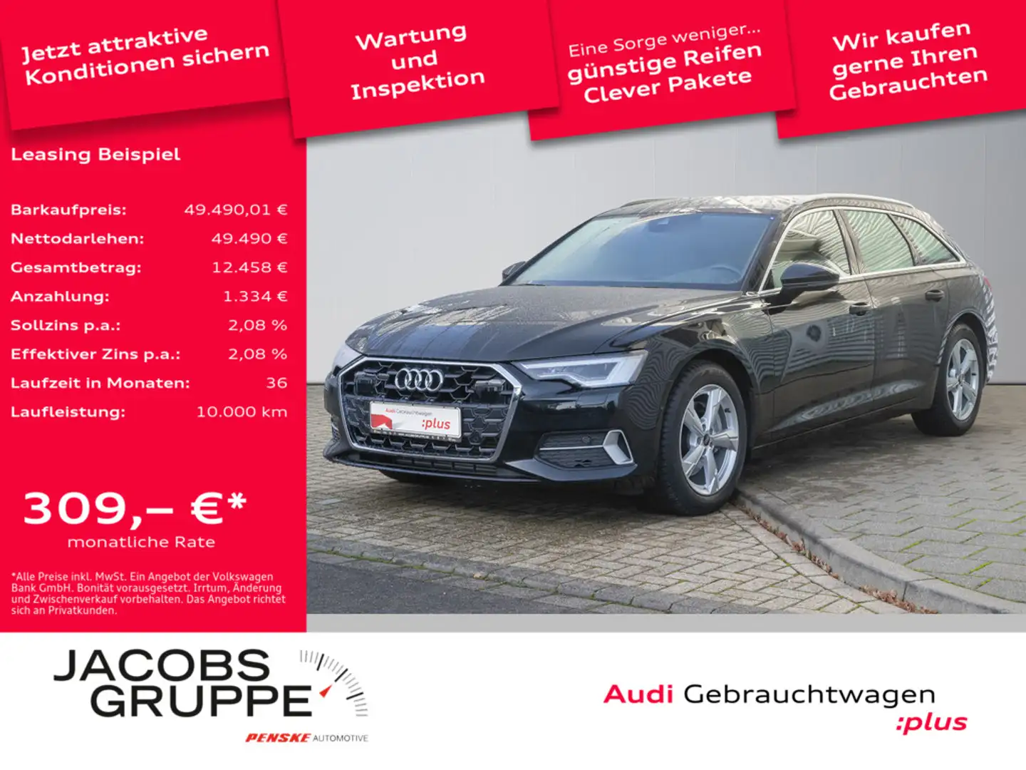 Audi A6 Avant 45 TFSI quattro advanced ACC*Matrix*AHK*RFK Schwarz - 1