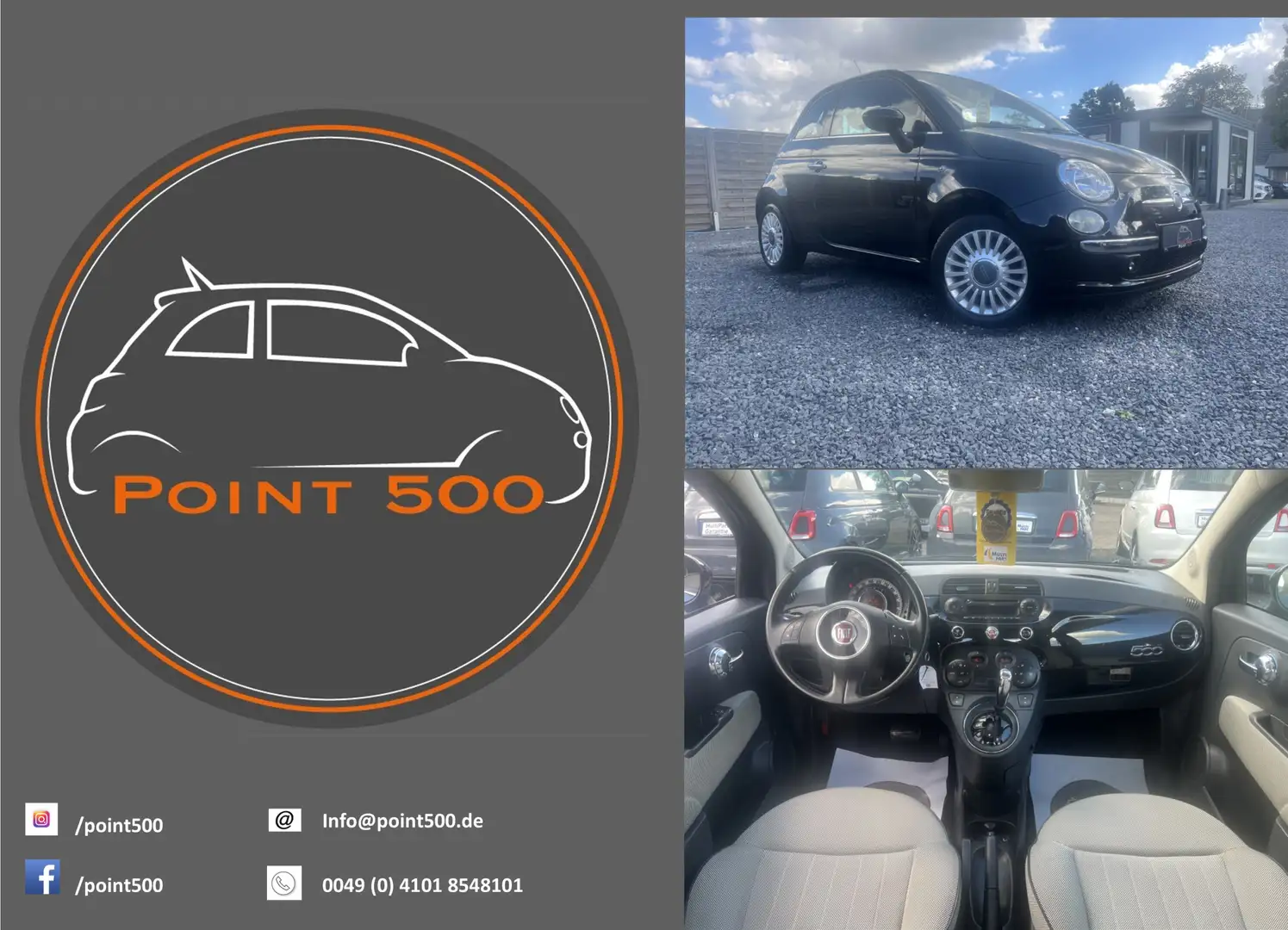 Fiat 500 AUTOMATIK PANO KLIMA RIESENAUSWAHL FIAT500!! Schwarz - 1