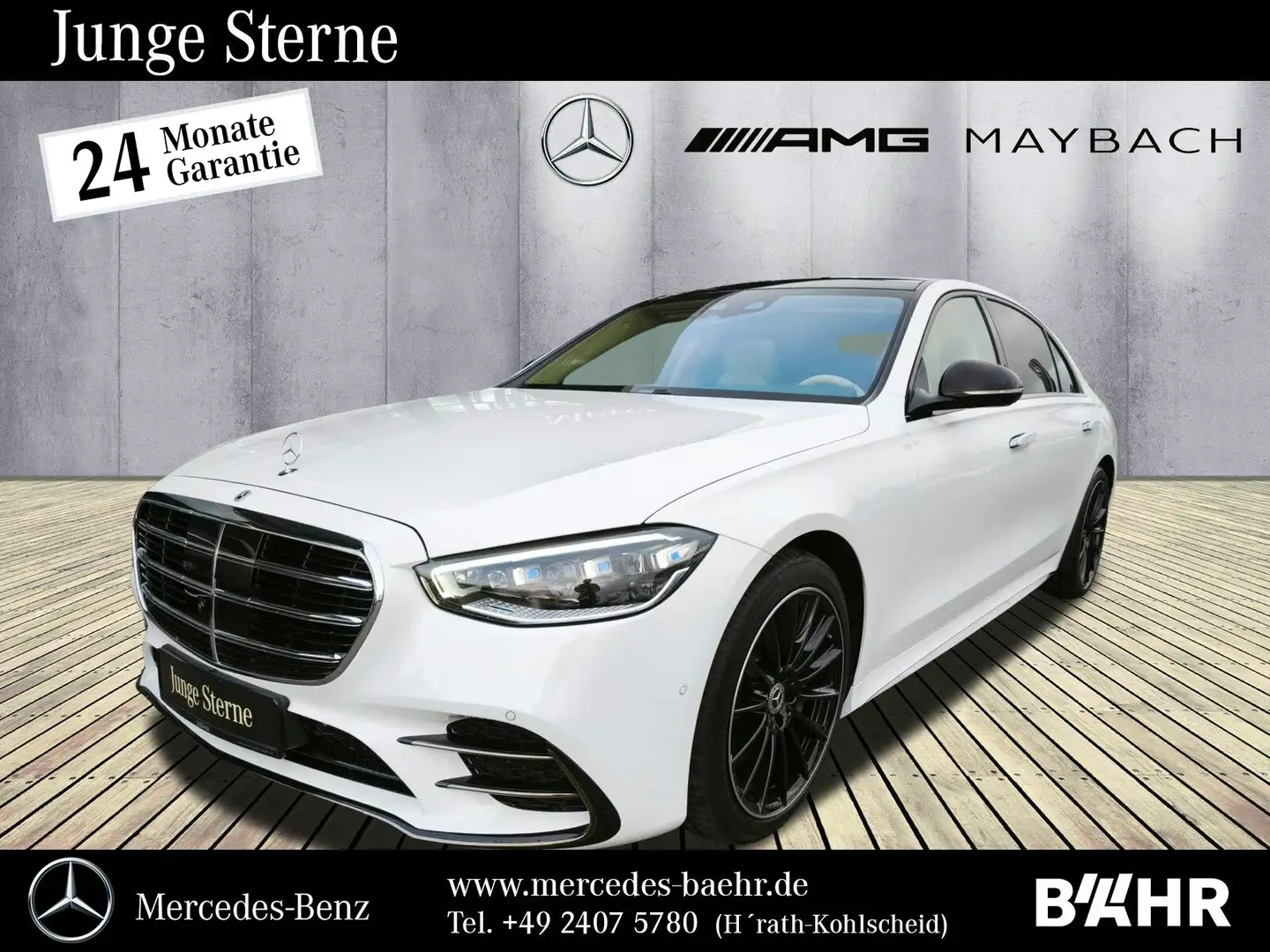 Mercedes-Benz S 450 S 450 d 4M lang AMG+Night/Pano/Burmester3D/360° Bianco - 1