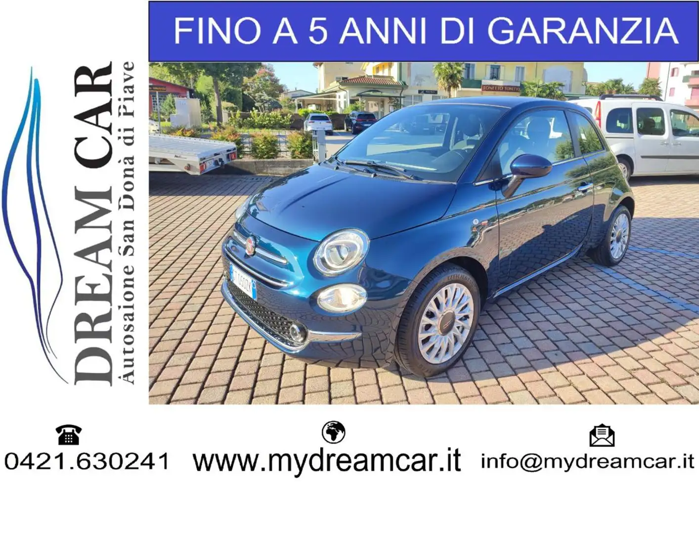 Fiat 500 1.0 Hybrid 69CV Bleu - 1