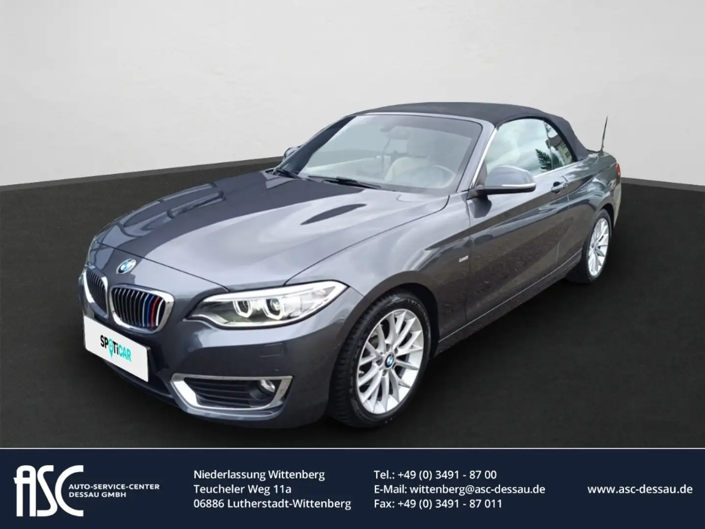 BMW 218 Cabrio/LuxuryLine/LED/Leder/Navi/EPH v/h/Sitzh/All Gris - 1