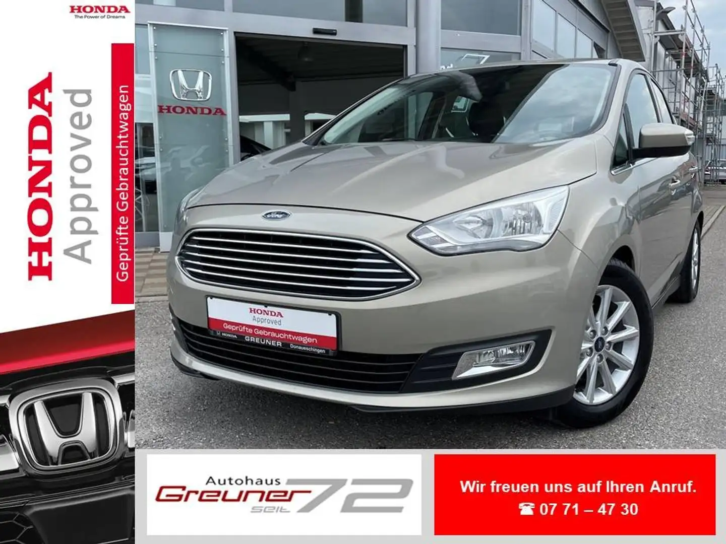 Ford C-Max 1.5 EcoBoost Start-Stop-System Aut. Titanium * AHK Grijs - 1