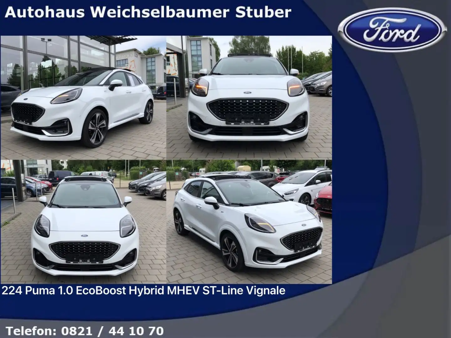 Ford Puma 224 Puma 1.0 EcoBoost MHEV ST-Line Vignale Wit - 1