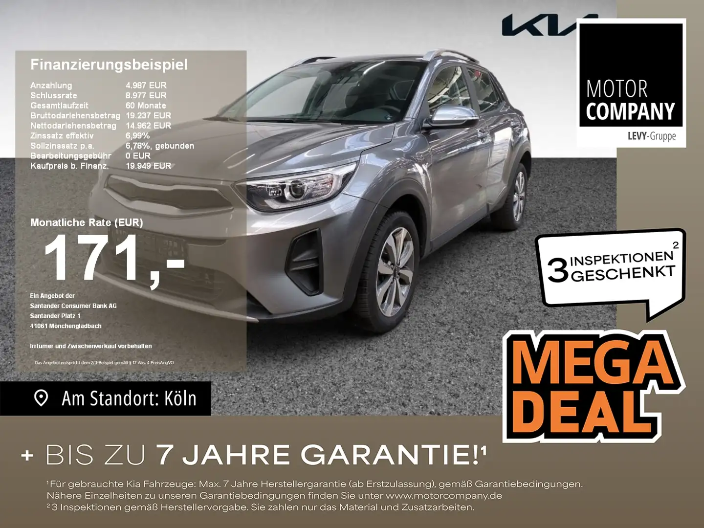 Kia Stonic 1.0 T-GDI Vision +MY25+DCT+Allwetter+Navi+ Grau - 1