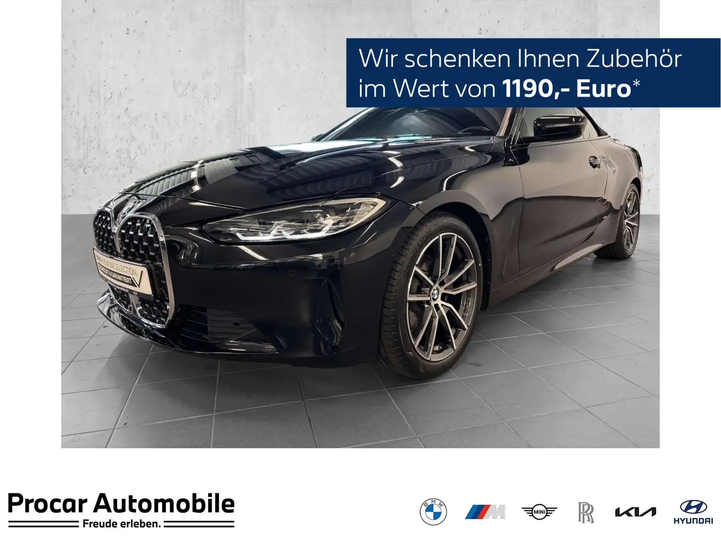 BMW 420 d Cabrio AHK RFK NAVI Standh. LED PDC V+H LM Nero - 1