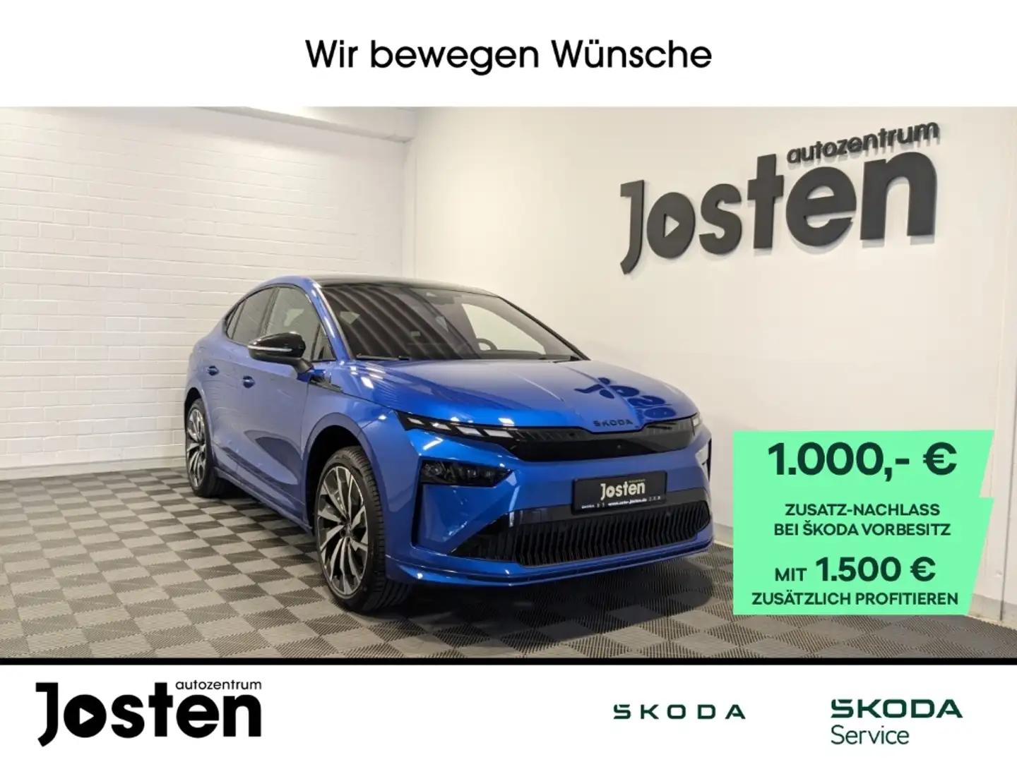 Skoda Enyaq Coupe 85 Sportline MAXX AHK Winter 21''-LM Bleu - 1