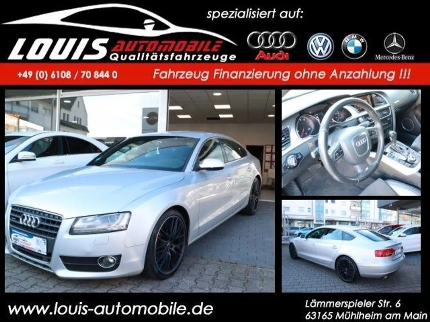 Audi A5 Sportback 2.0 TFSI quattro S-Line Plus/Leder Silber - 1