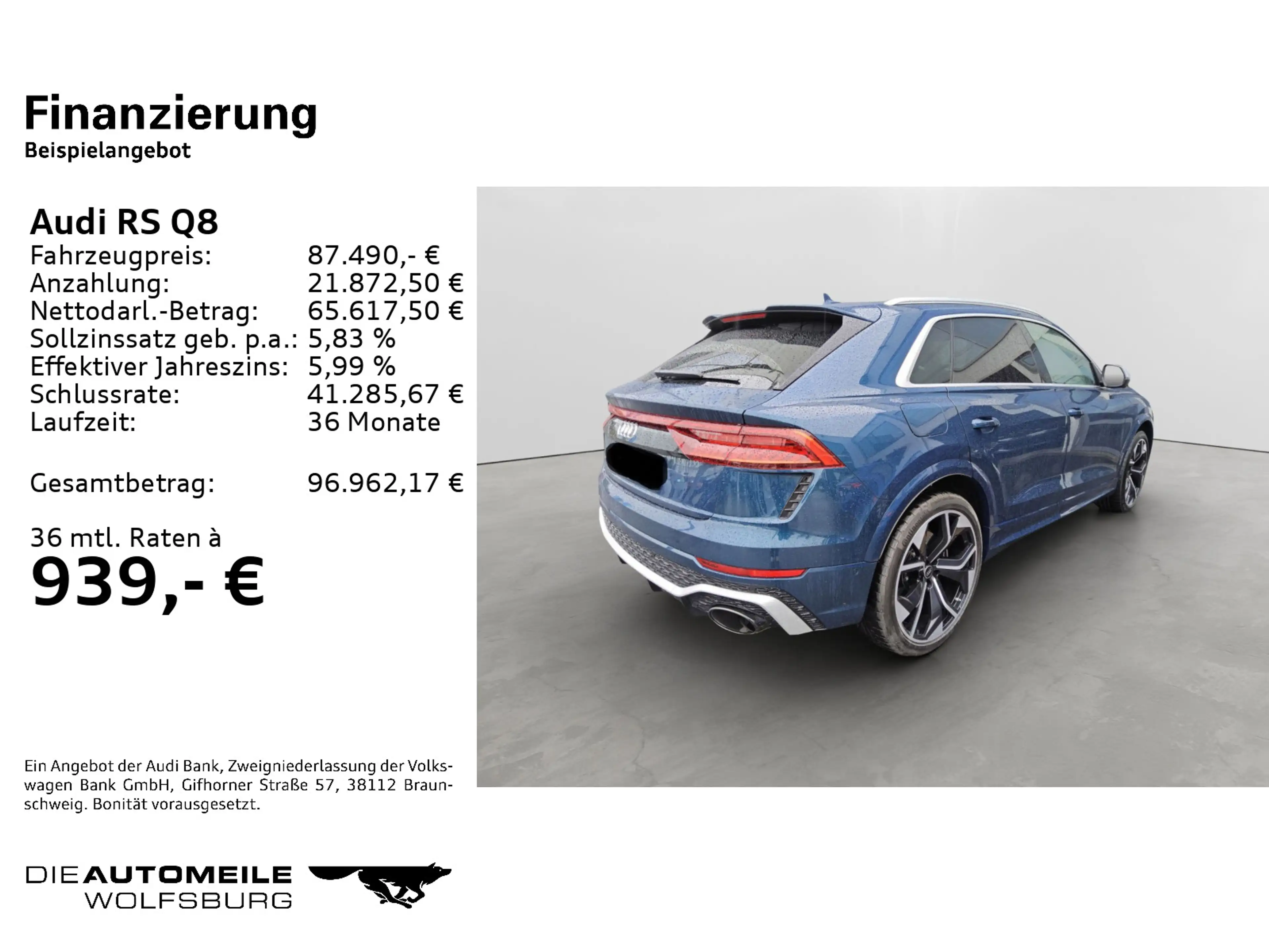 Audi RS Q8 4.0 TFSI quattro Tiptronic Standhzg/AHK/Pa — photo 2