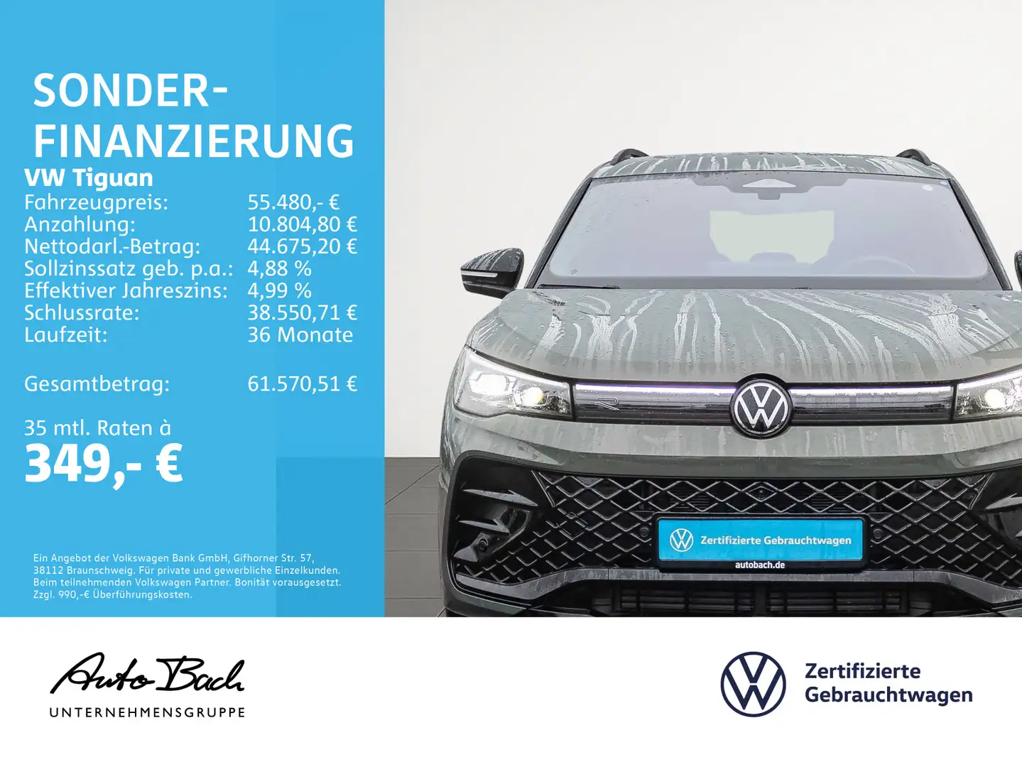 Volkswagen Tiguan 2.0 TDI "R-Line" 4M DSG Navi LED Standhzg Grün - 2