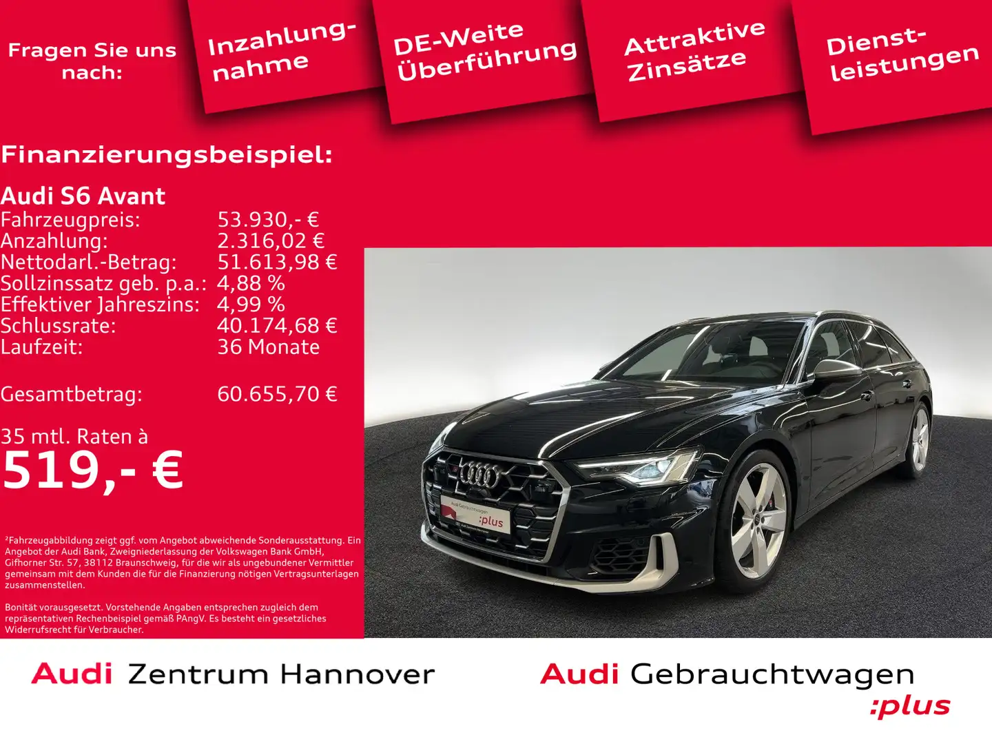 Audi S6 55 TDI qu. Kamera LED ACC DAB Schwarz - 1