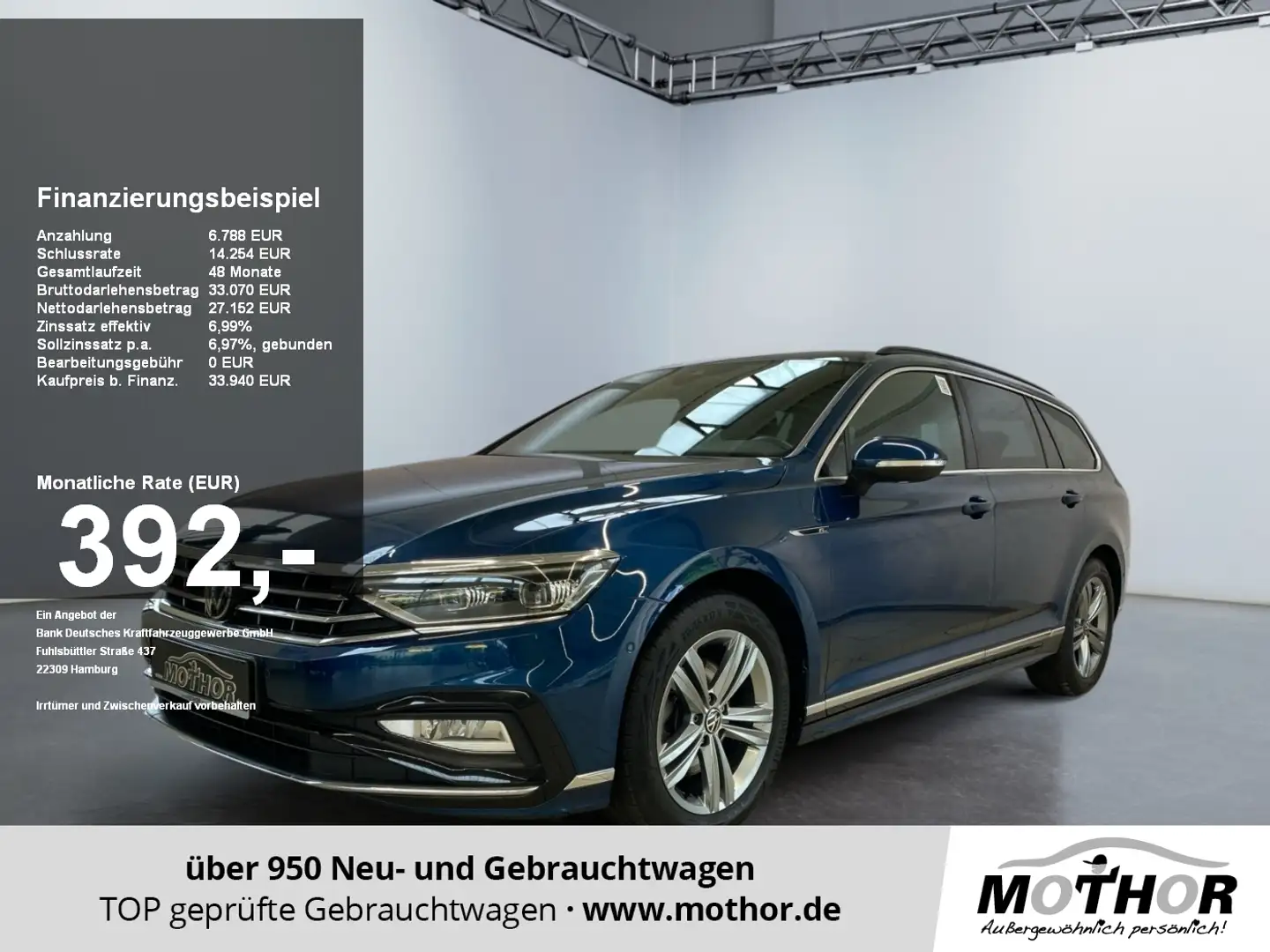 Volkswagen Passat Variant R-Line 2.0 TDI DSG Massage MATRIX Blau - 1