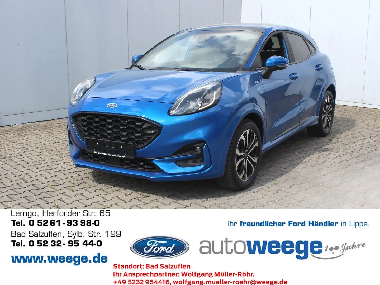 Ford Puma ST-Line X 1,0 EcoBoost Mild Hybrid Blu/Azzurro - 1