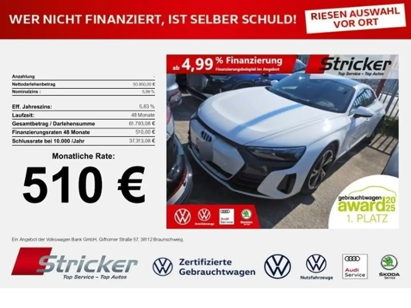 Audi e-tron GT quattro 510,-ohne Anzahlung Pano Wärmepumpe Alb - 1