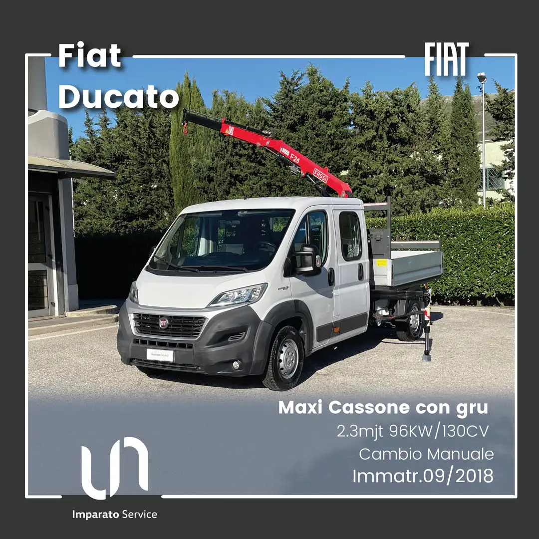 Fiat Ducato Maxi 2.3mjt 96KW/130CV Cassone con Gru Bianco - 1