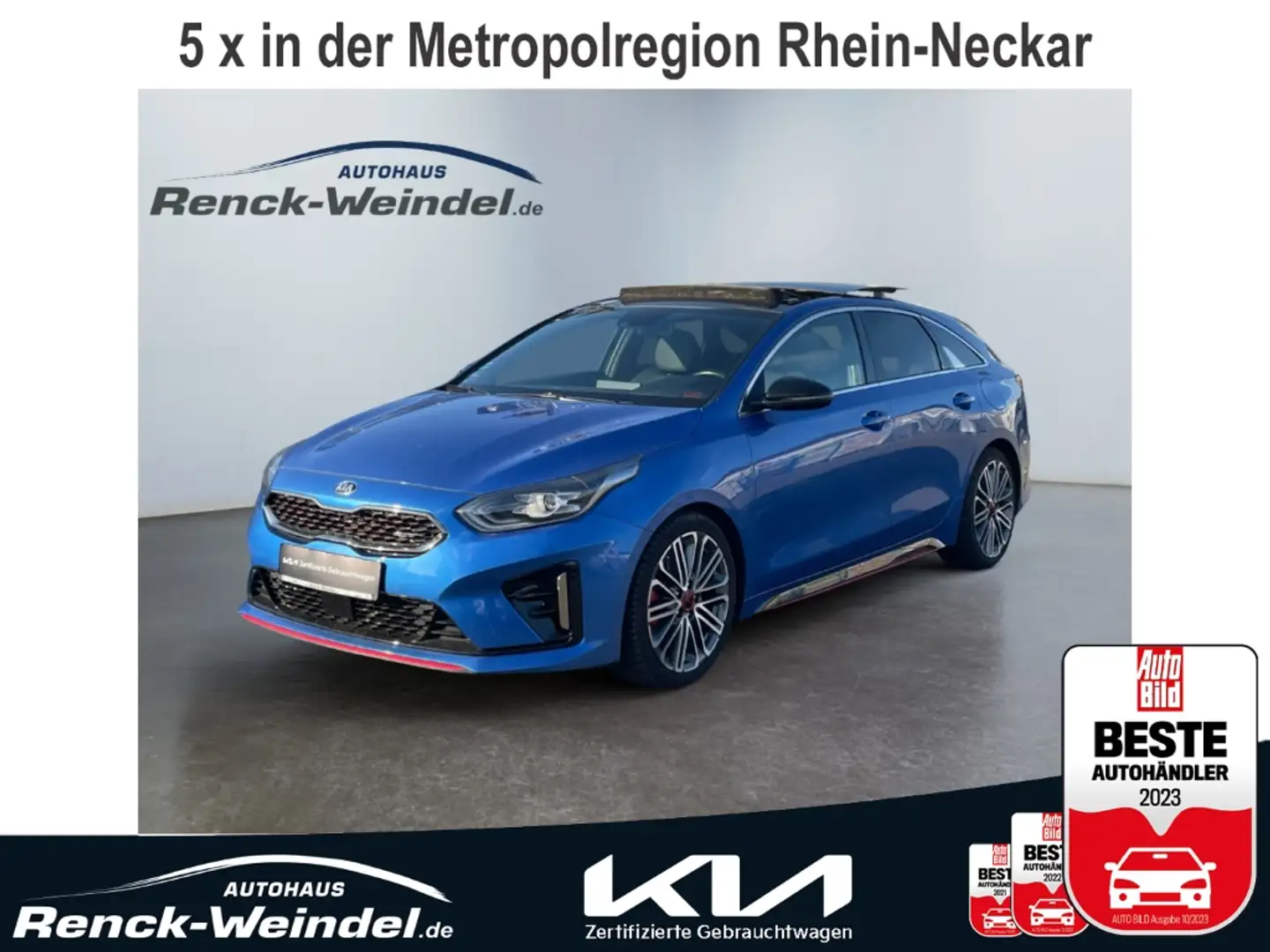 Kia ProCeed / pro_cee'd GT 1.6 T-GDI Panorama Navi Klimaautom Rückfahrkam. Bleu - 1