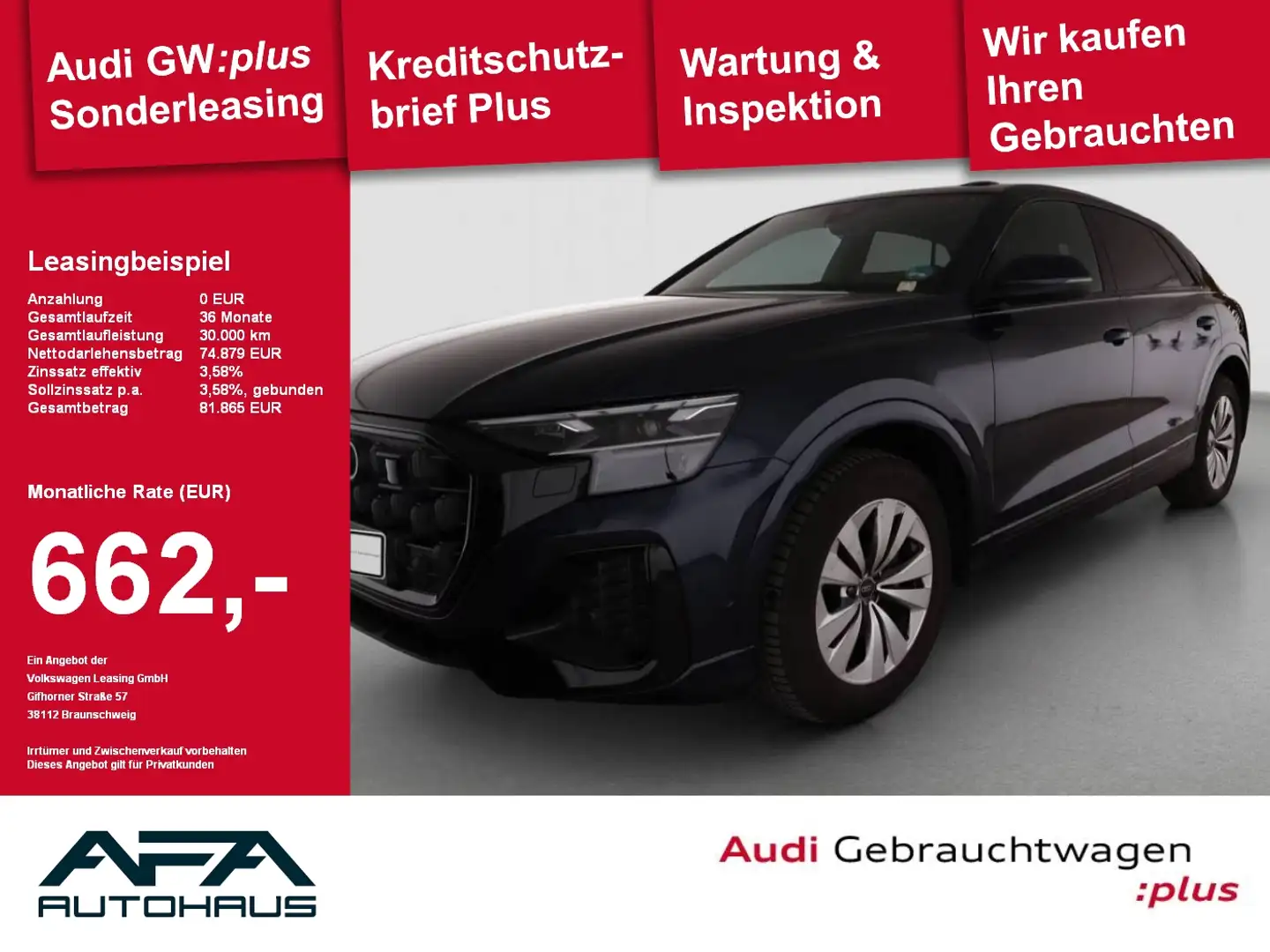 Audi Q8 50 TDI quattro tiptr. Luft*Pano*AHK*360°*LM21 Blau - 1