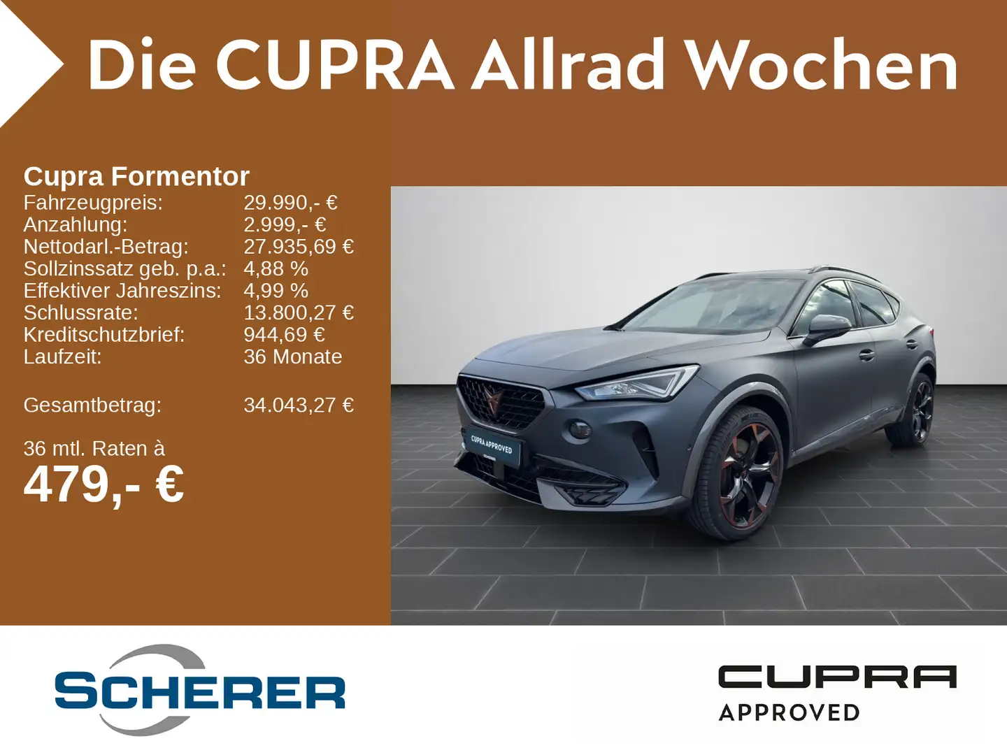 CUPRA Formentor VZ 2.0 TSI 4Drive PANO LED PANO Gris - 1