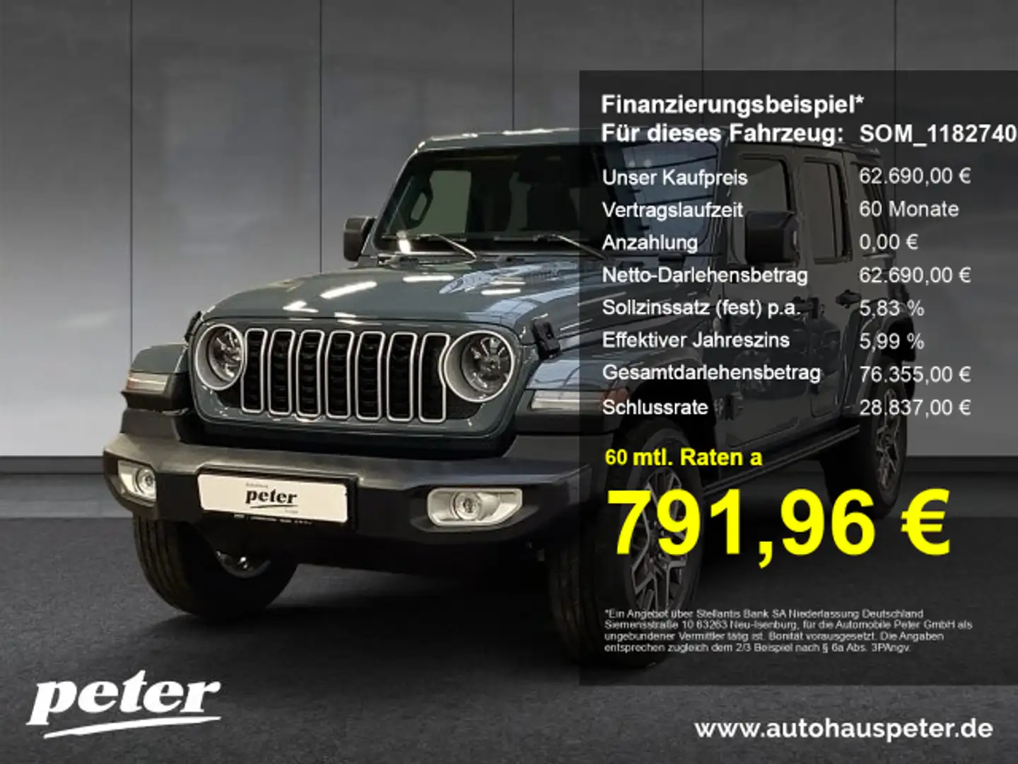 Jeep Wrangler WRANGLER ICE MY2024 Sahara 2.0l T-GDI (272 PS) Grigio - 1
