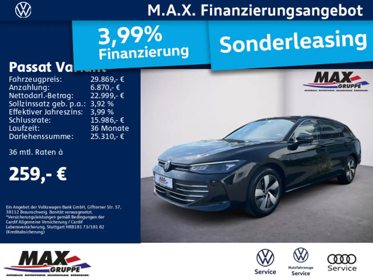 Volkswagen Passat Variant 1.5 eTSI DSG BUSINESS KAM+AHK+ACC Zwart - 1