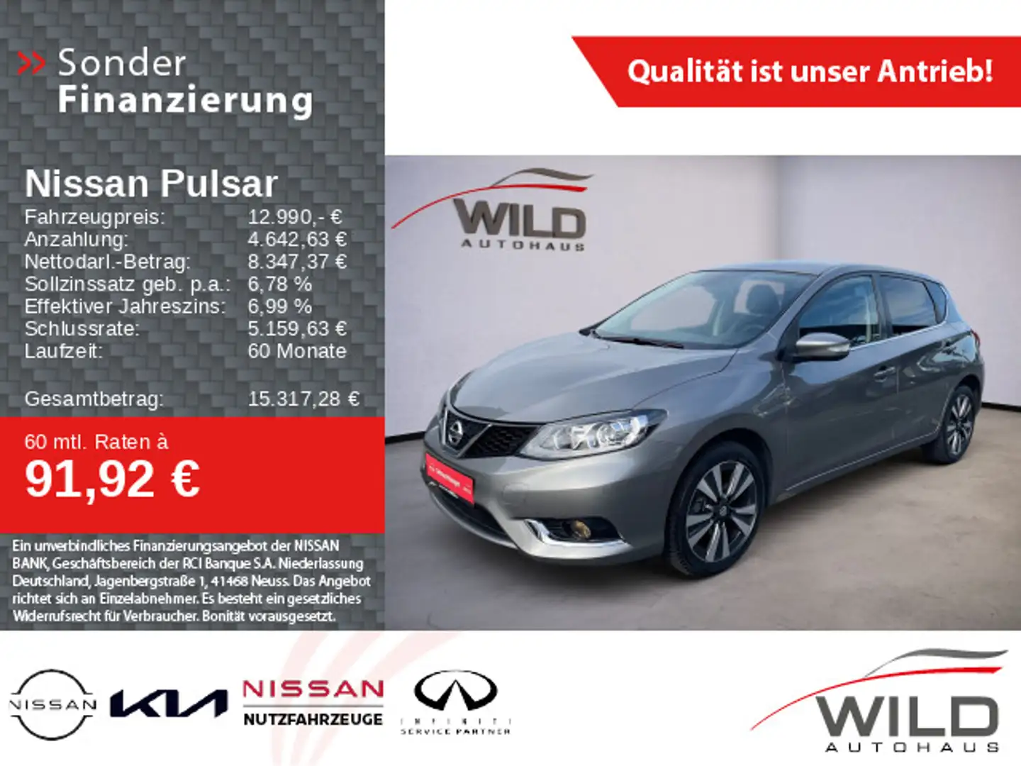 Nissan Pulsar 1.2 DIG-T N-Connecta Navi LED CAM SHZ Grau - 1