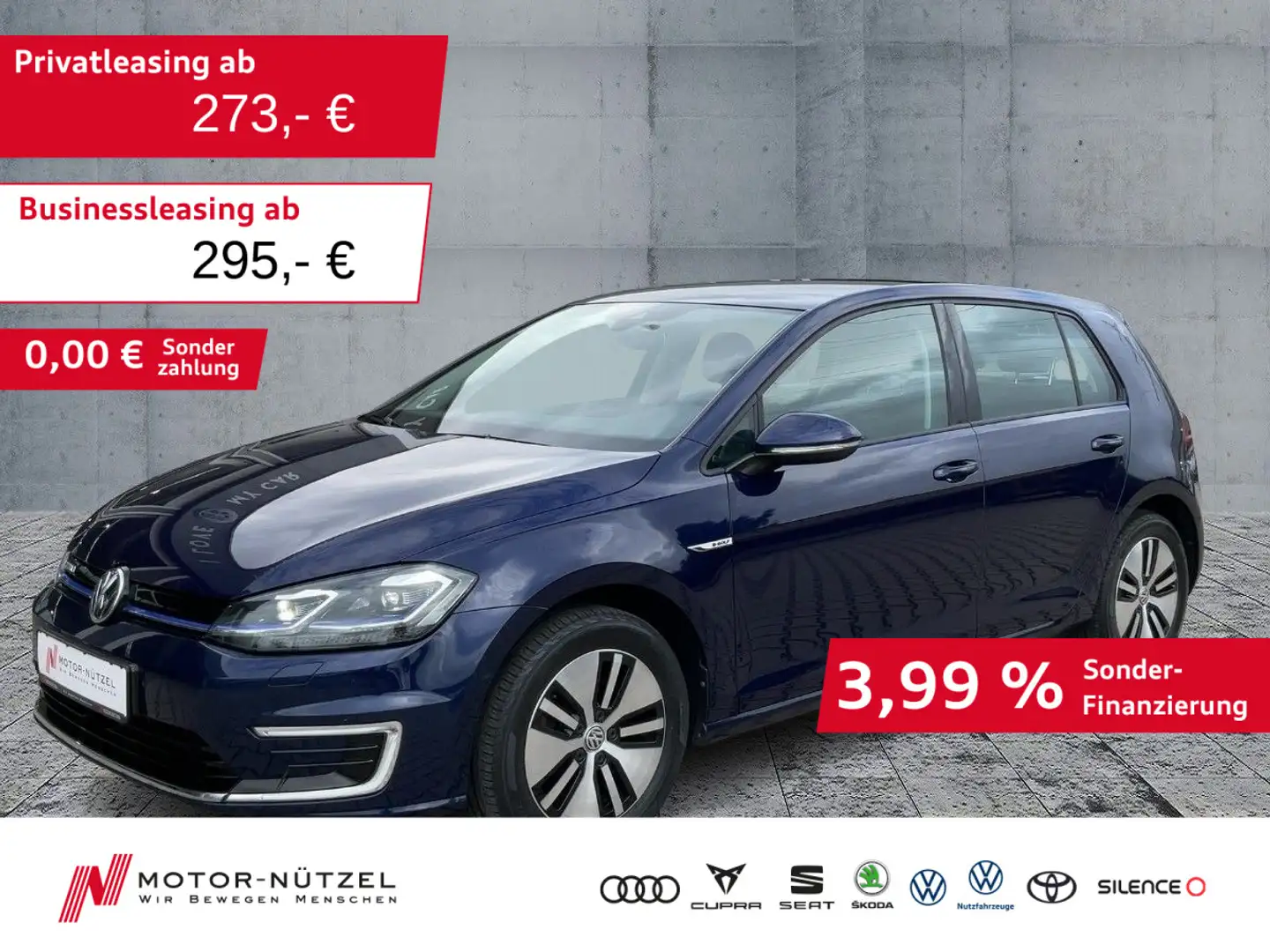 Volkswagen Golf VII e-Golf LED+NAV-PRO+ACC+SHZ+PDC+MFL+DAB Azul - 1