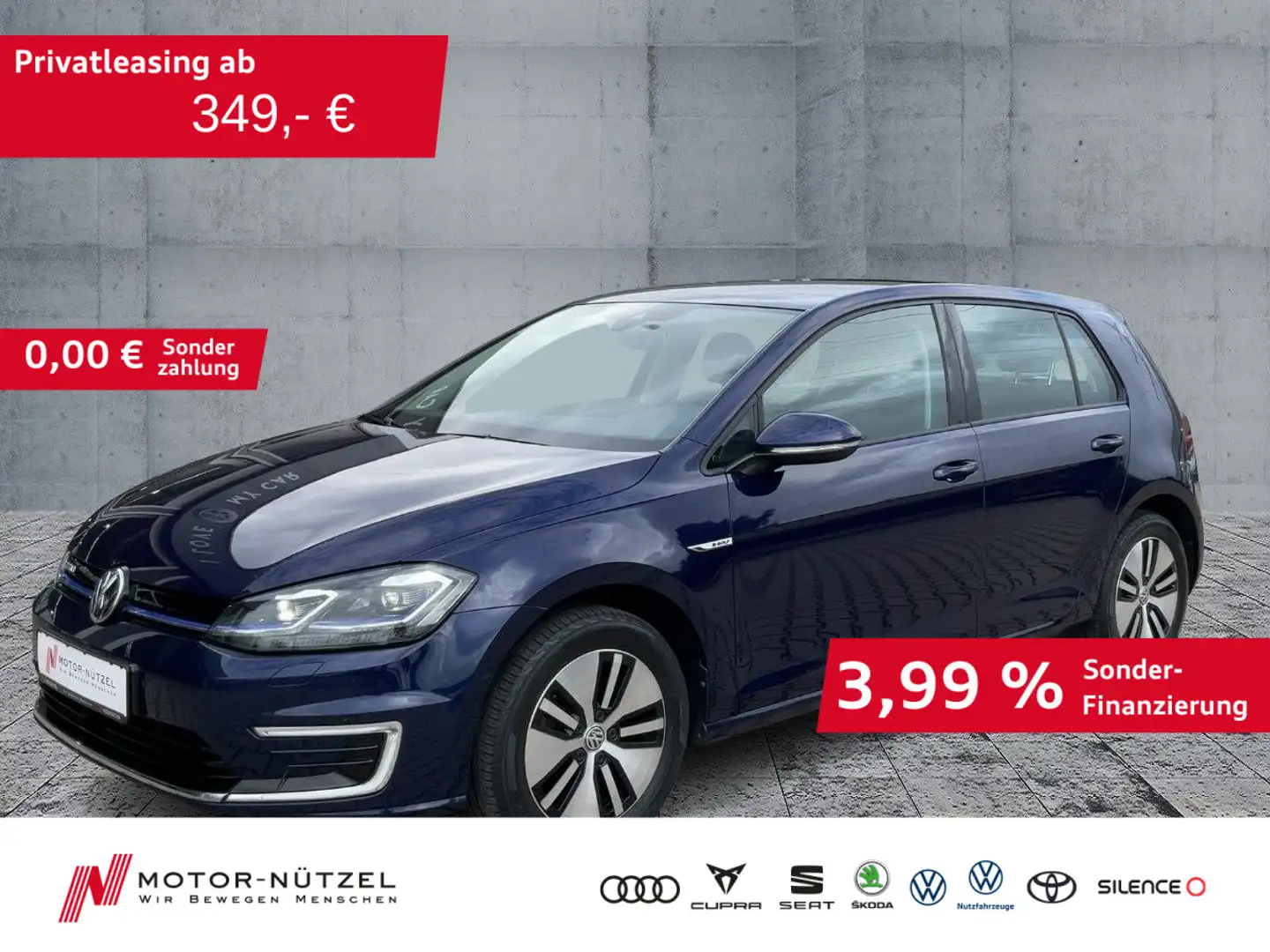 Volkswagen Golf VII e-Golf LED+NAV-PRO+ACC+SHZ+PDC+MFL+DAB Blau - 1