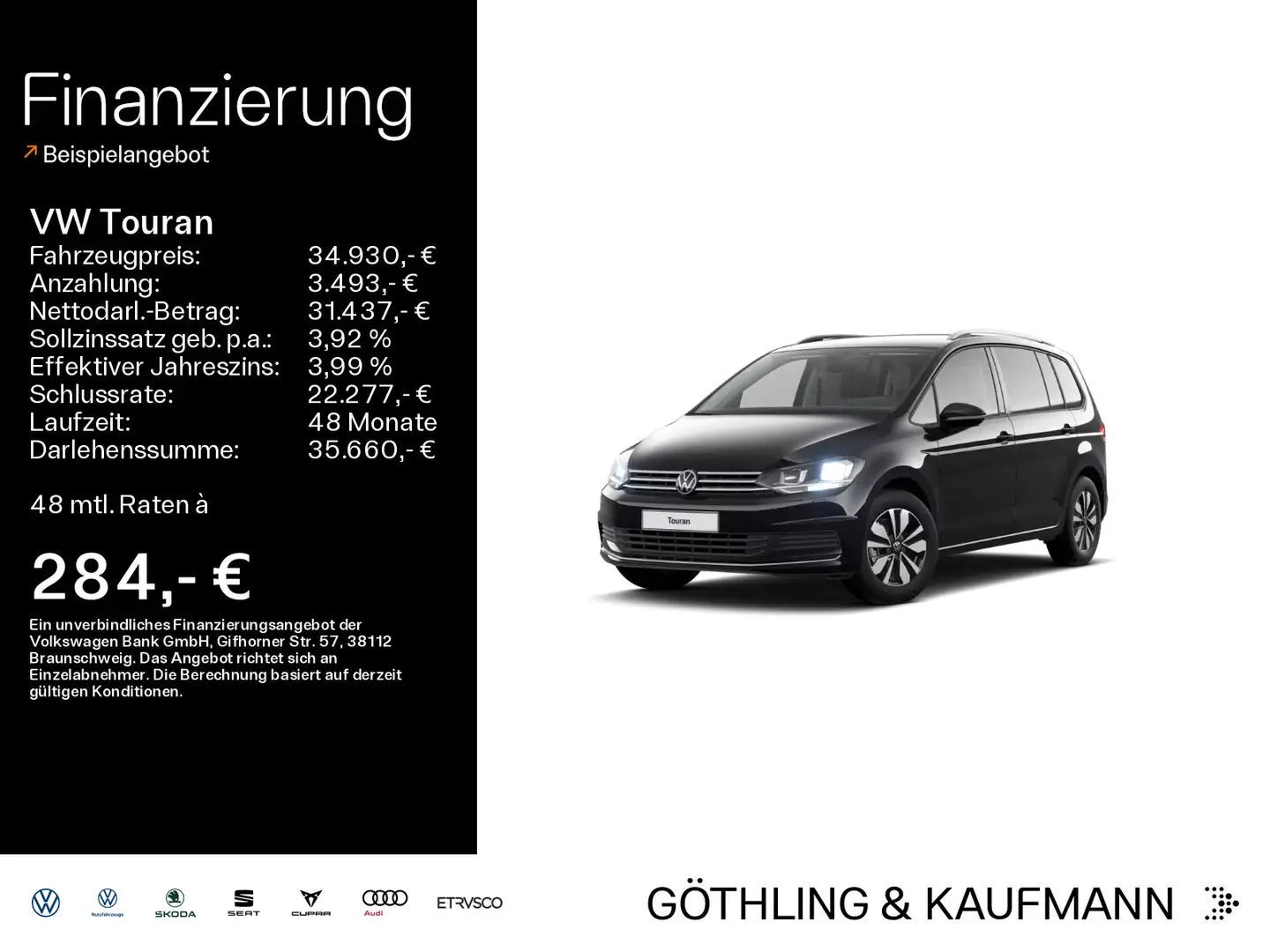 Volkswagen Touran Comfortline MOVE 1.5TSI 110kW*DSG*7Sitzer Zwart - 1