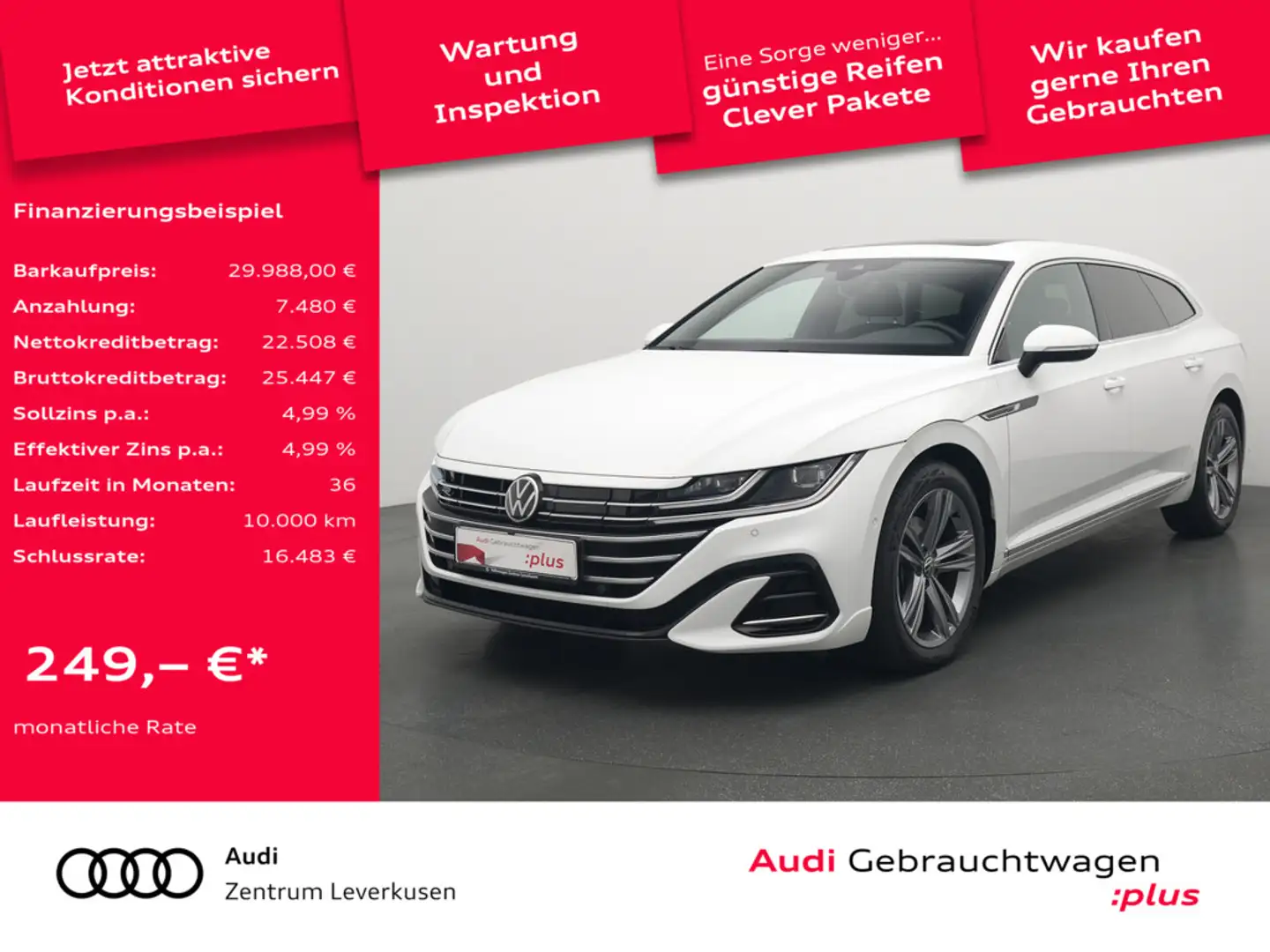 Volkswagen Arteon SB eHybrid R-Line DSG PANO AHK KAM SHZ Weiß - 1