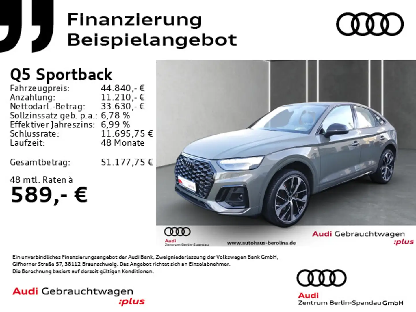 Audi Q5 40 TDI qu. S line S tronic *MATRIX* Grau - 1