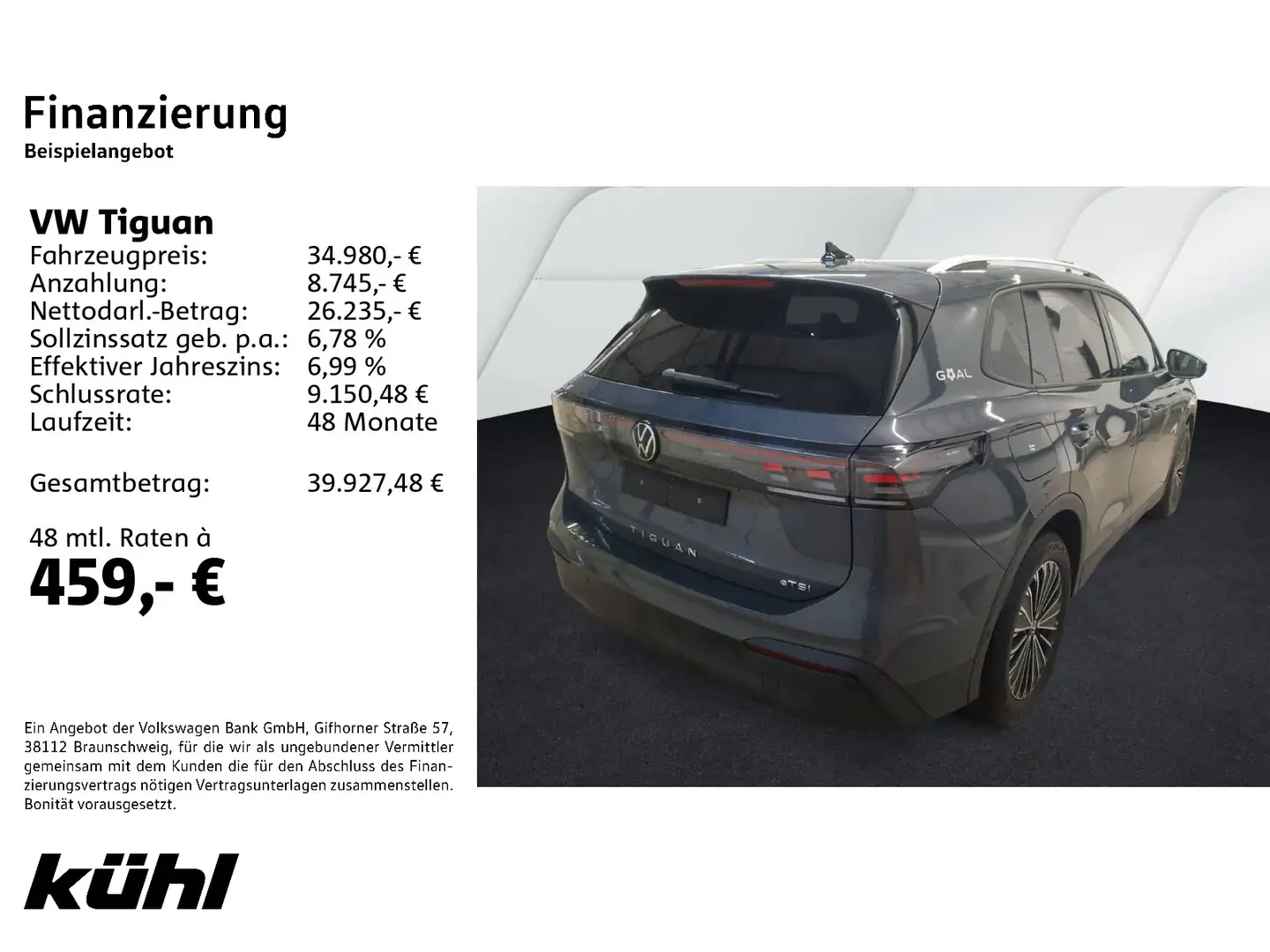 Volkswagen Tiguan 1.5 eTSI DSG Goal IQ.Light/ACC/360°/App/N Grau - 2