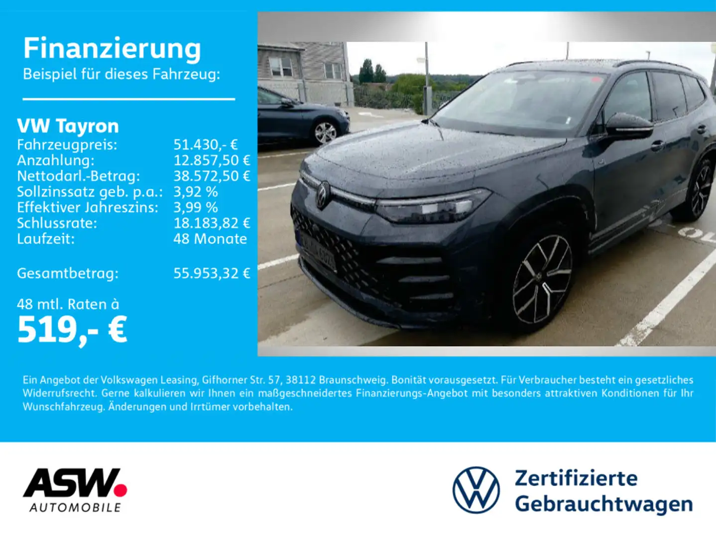 Volkswagen Tayron R-Line 2.0TDI DSG PANO HUD VC AHK 7Sitzer Grau - 1