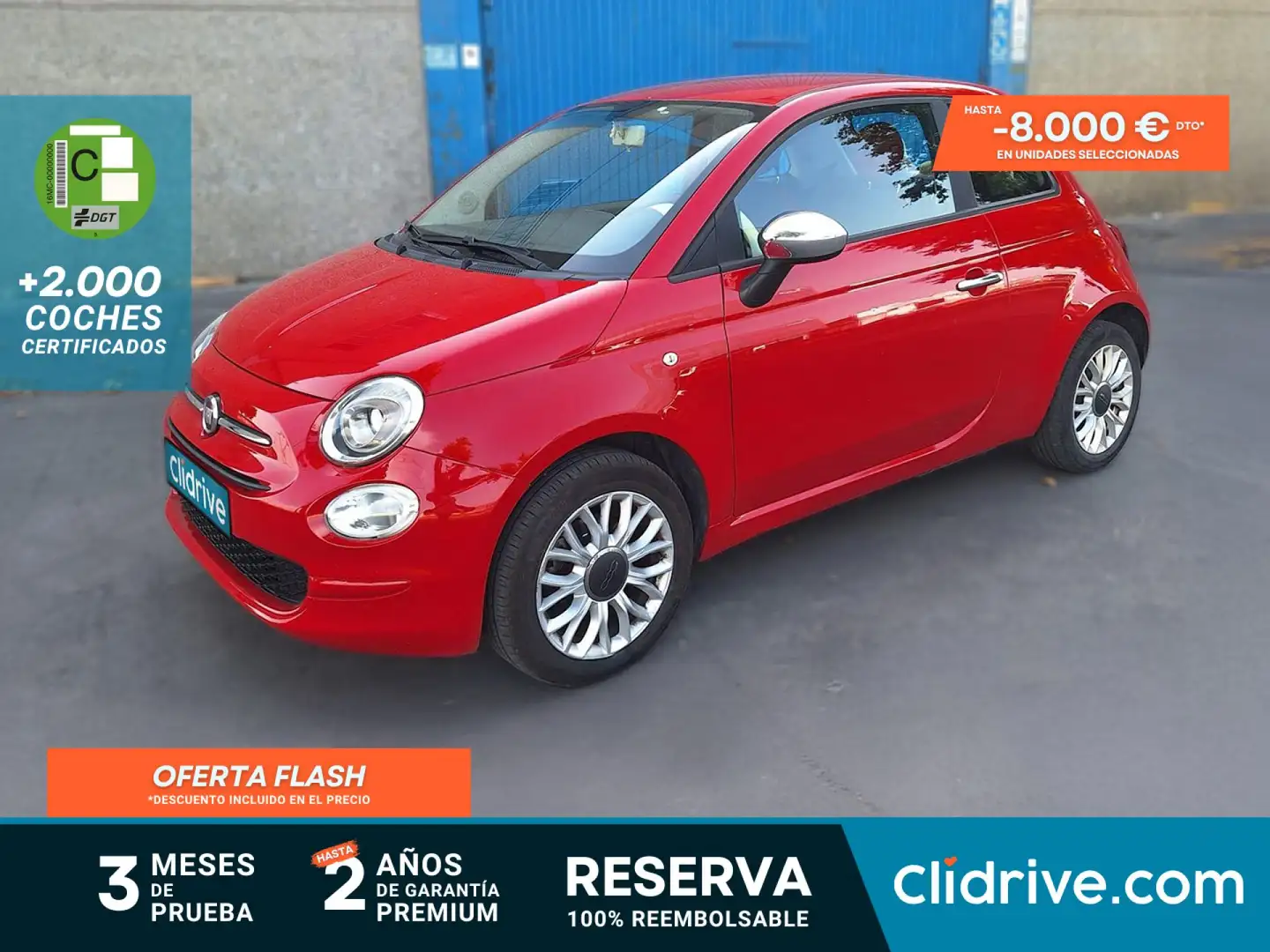 Fiat 500 1.2 Lounge Rojo - 1