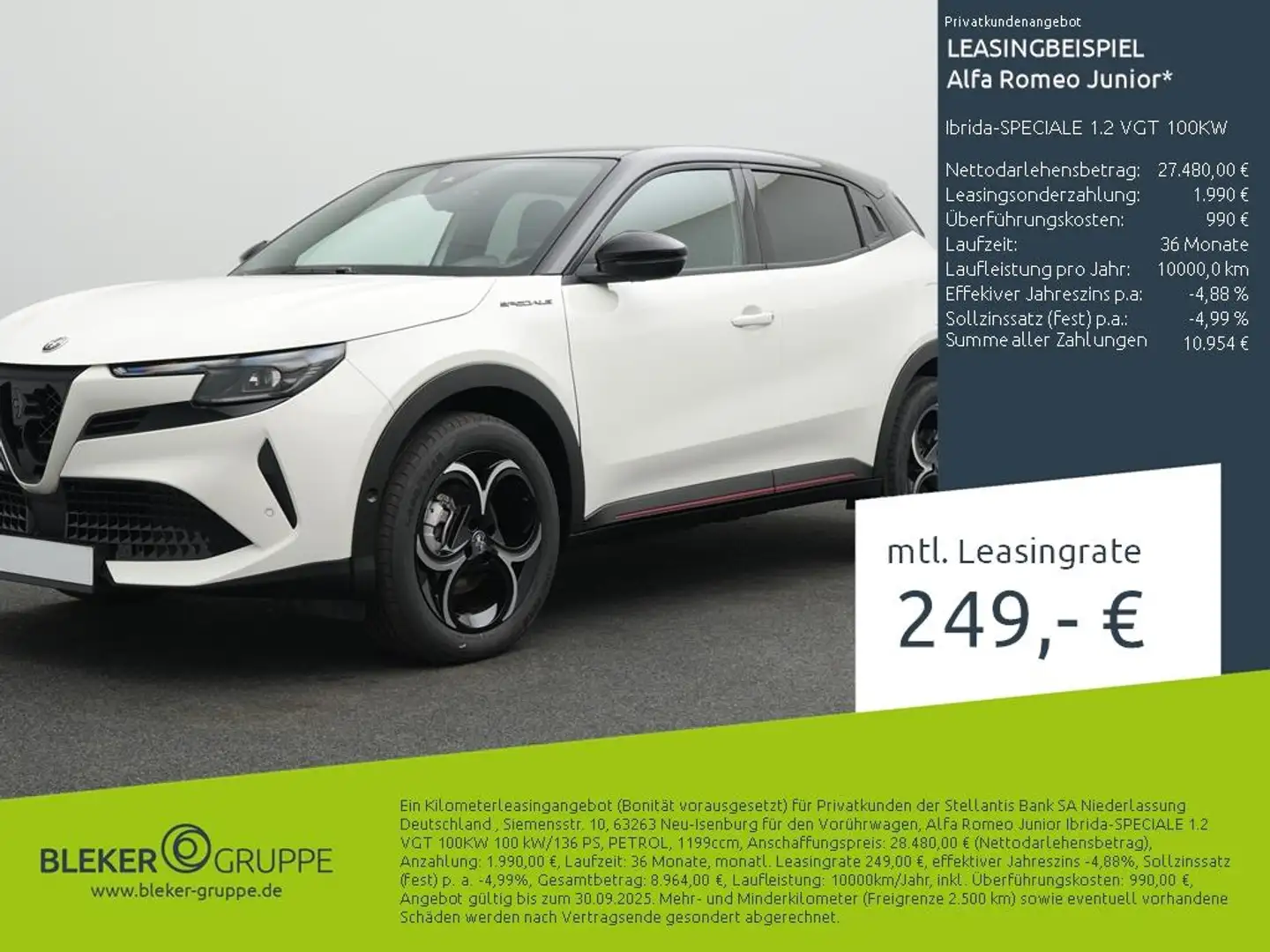 Alfa Romeo Junior Ibrida-SPECIALE 1.2 VGT 100KW White - 2