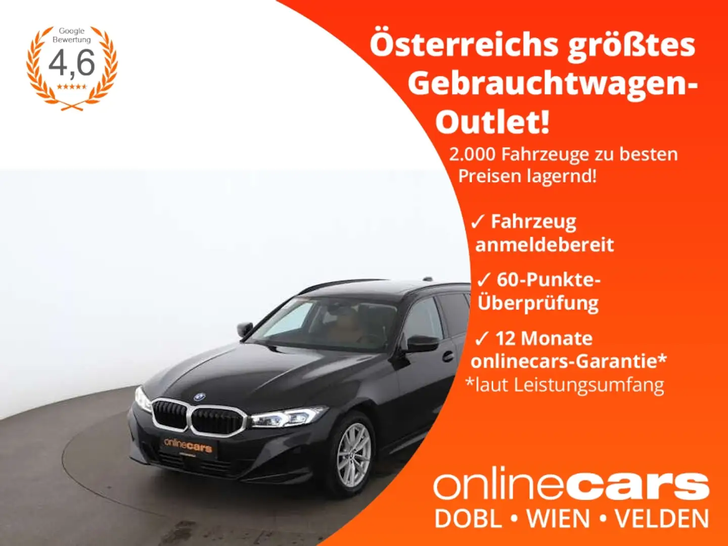 BMW 318 d Touring Aut LED SKY RADAR NAVI LEDER SITZHZG Schwarz - 1