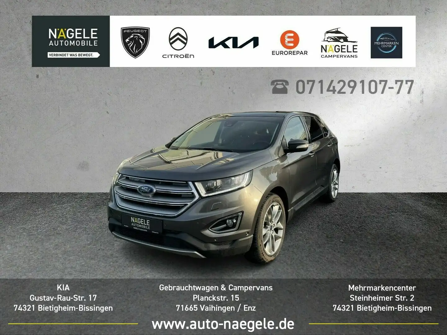 Ford Edge 2.0 TDCi Bi-Turbo|AHK|NAVI|LED|PANO|ACC NSW Grau - 1
