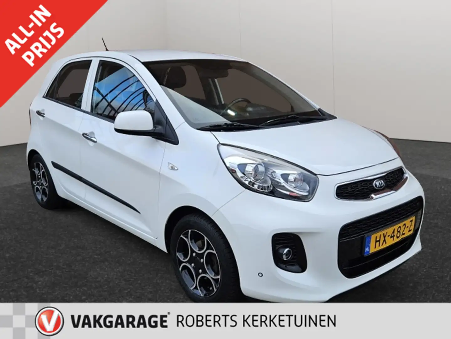 Kia Picanto 1.2 CVVT DynamicLine Clima Half leder Velgen 5 zit Wit - 1