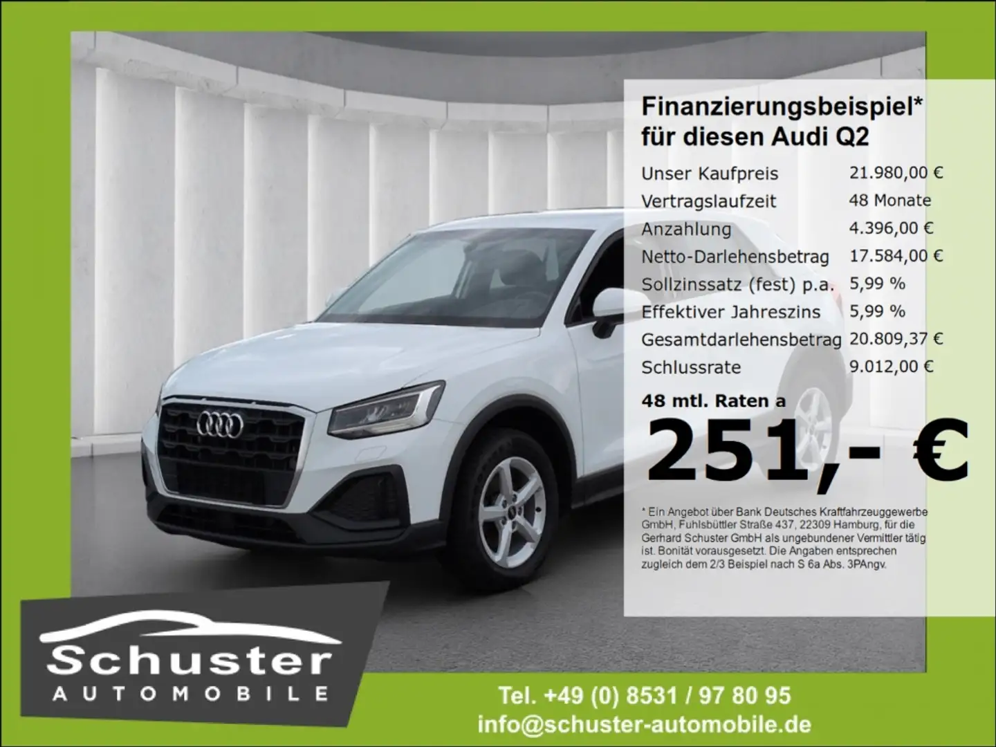 Audi Q2 35TFSI*S-tron LED Navi PDCv+h 2Z-Klima Alarm Weiß - 1