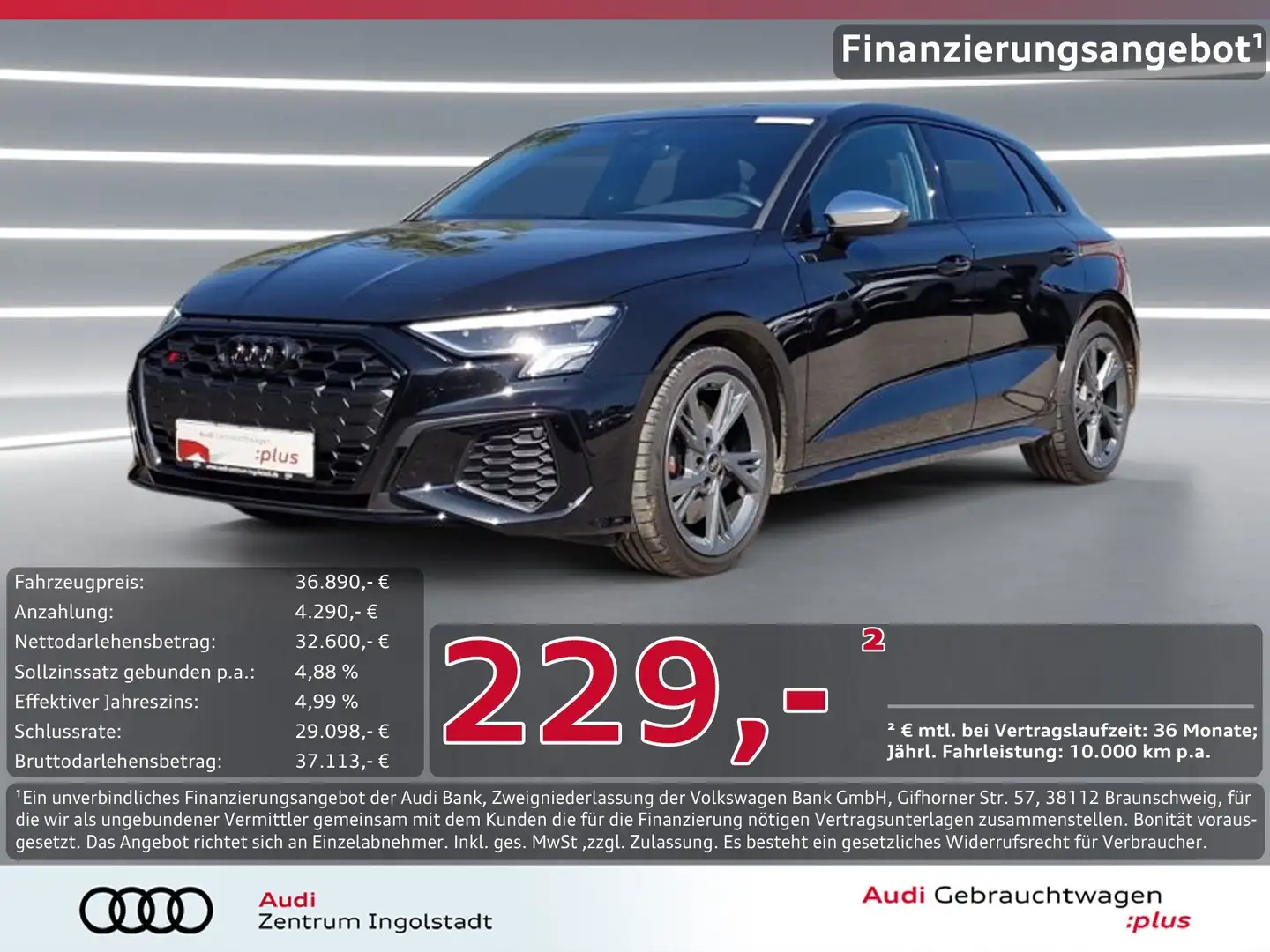 Audi S3 Sportback TFSI NAVI Optikpaket-Schwarz+ GRA Schwarz - 1