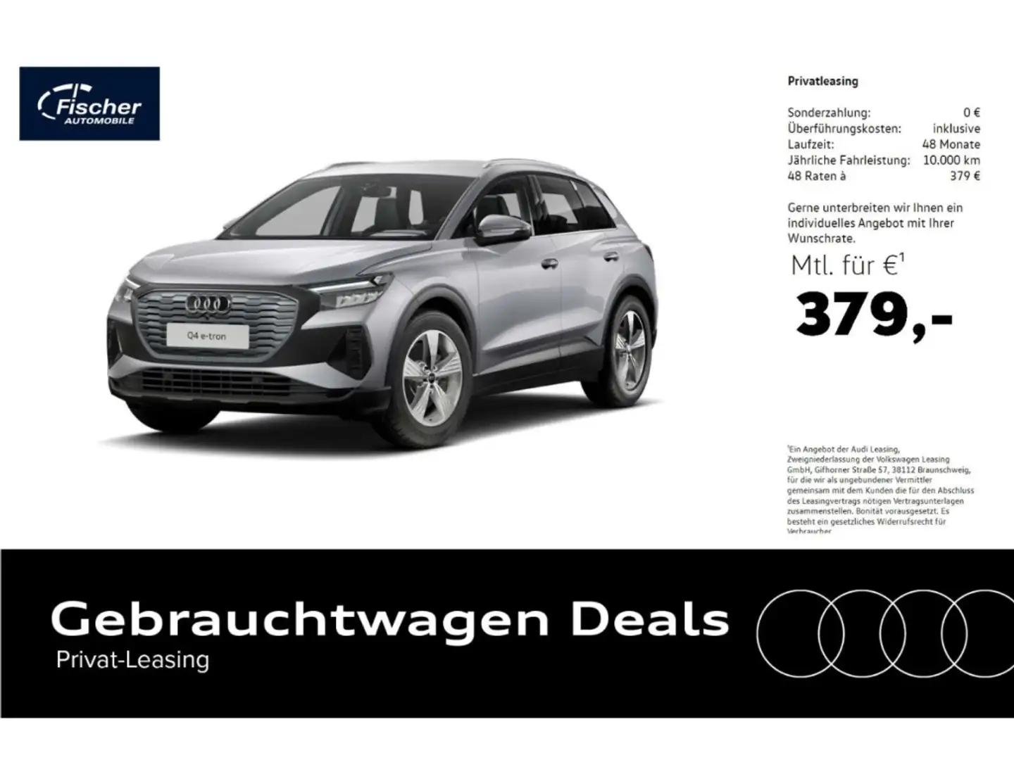 Audi Q4 e-tron 45 Leder/NAV/W-Pumpe/19''/ACC/PDC+ Silber - 1