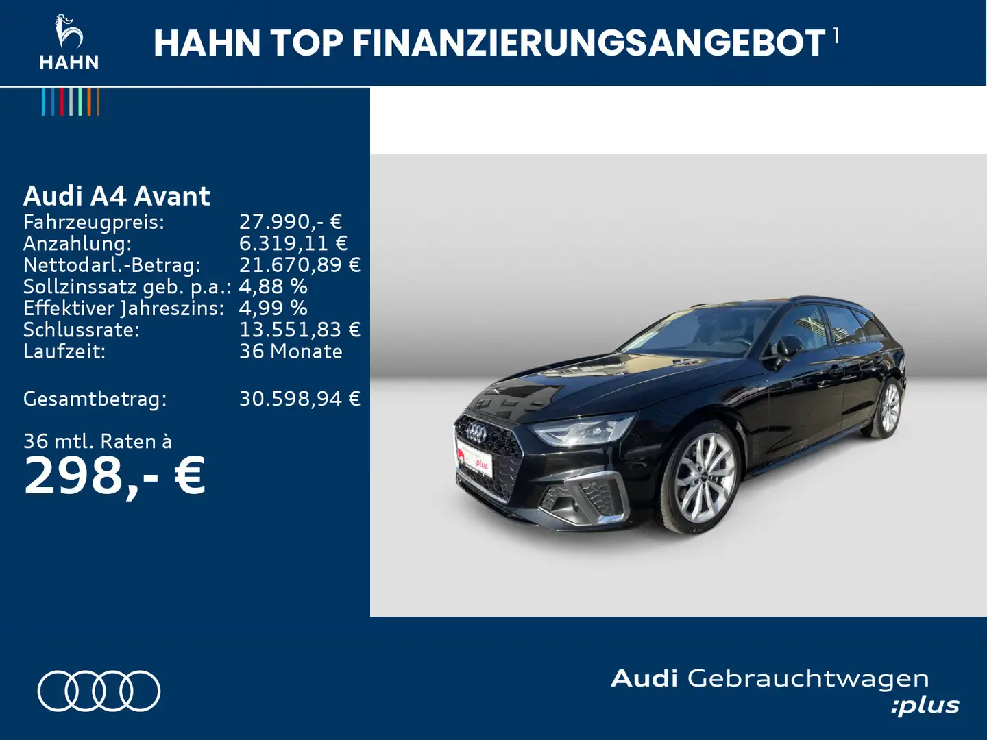 Audi A4 40TDI S-tronic S-line Navi AHK ACC PDC Schwarz - 2