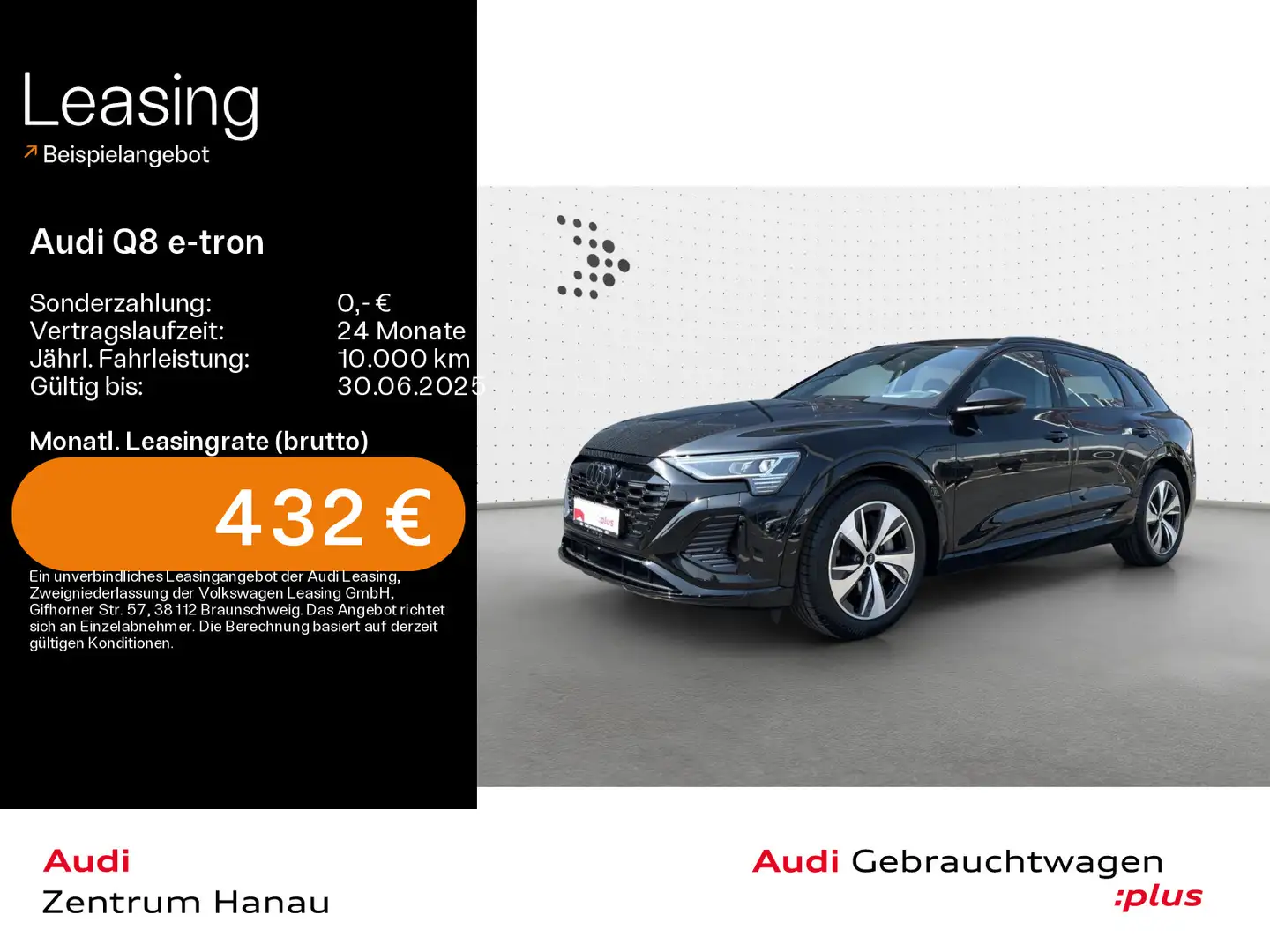 Audi Q8 e-tron 50 quattro S-LINE*NAVI-PLUS*HUD*LEDER* Schwarz - 1