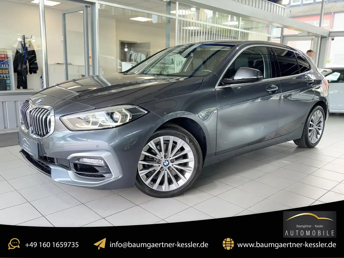 BMW 118 i Luxury AUTOM NAVI LED TEMP CARPLAY PDC Gris - 1