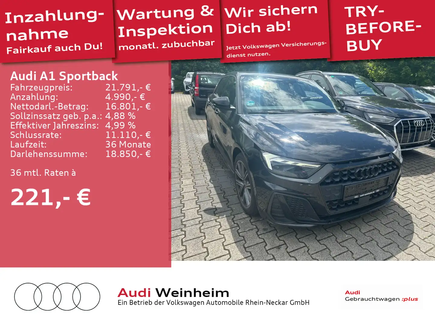 Audi A1 30 TFSI Black-Paket 2x S-Line LED u Black - 1