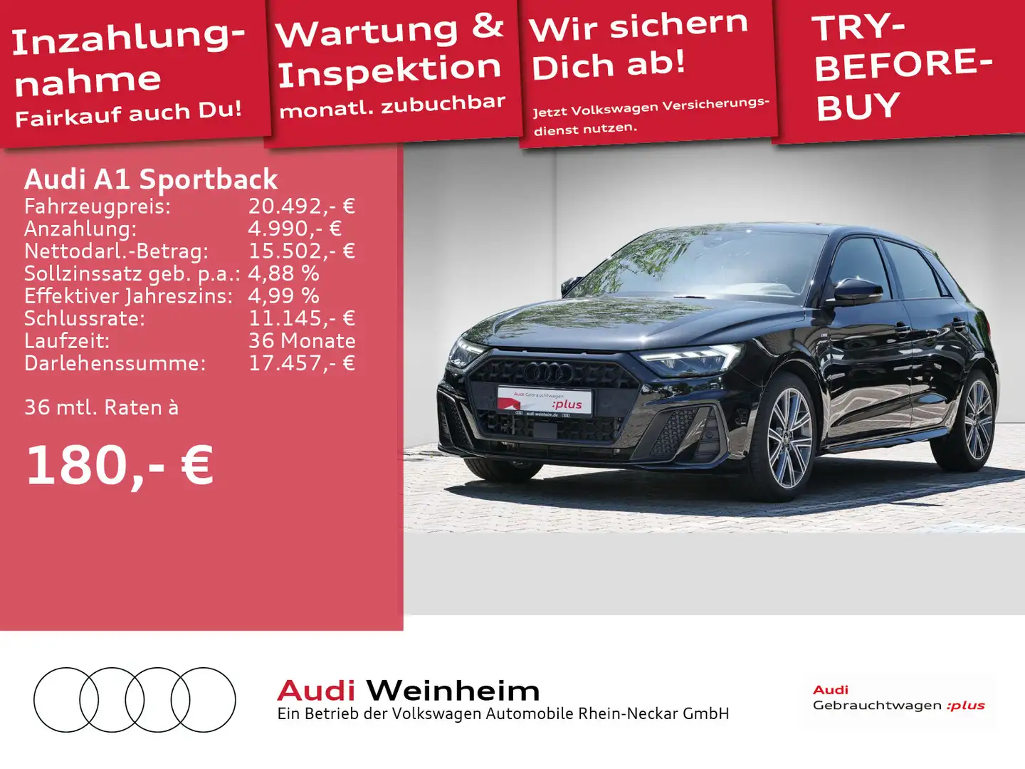 Audi A1 30 TFSI Black-Paket 2x S-Line LED u Schwarz - 1